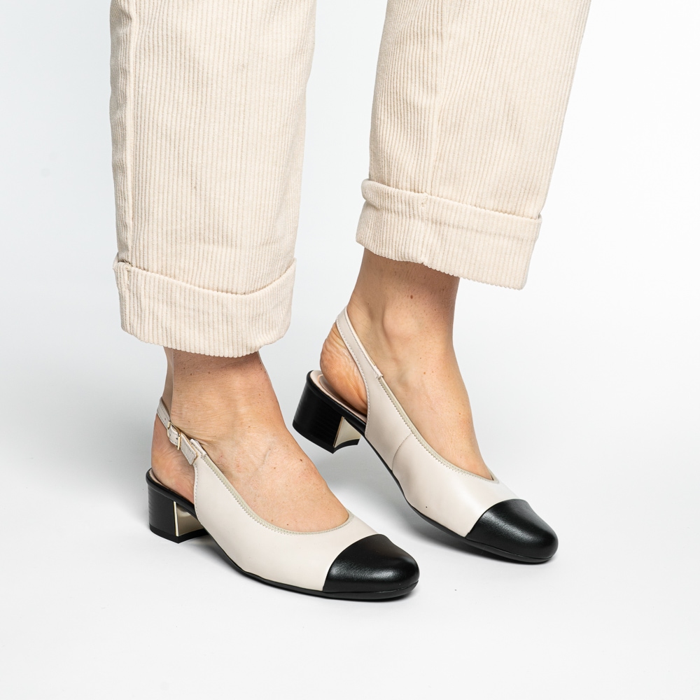 Ara Pompes à sling »NIZZA«  Talons blocs, chaussures de fête, chaussures de soirée, garniture contrastée