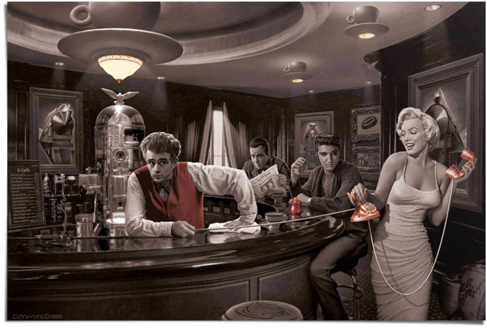 Image of Reinders Poster "Java Dreams Monroe, Dean, Presley, Bogart" 1 Stk. tlg.