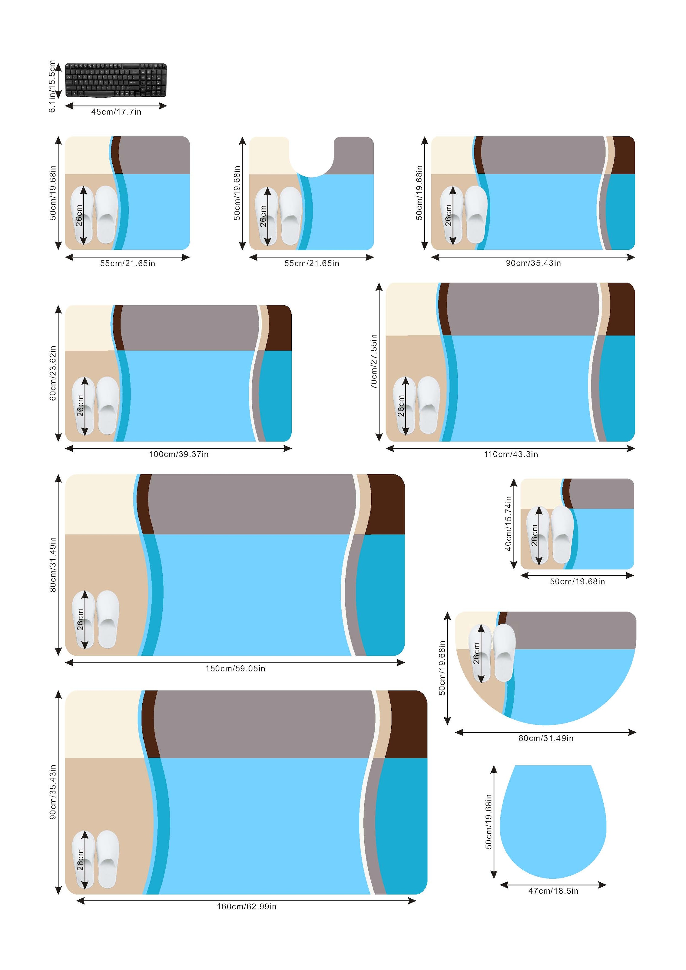 my home Badematte »Belio«, rutschhemmend beschichtet, fussbodenheizungsgeeignet-schnell trocknend-strapazierfähig, Badematte, Badteppich, Badematten auch als 2 tlg. Set erhältlich, bunt