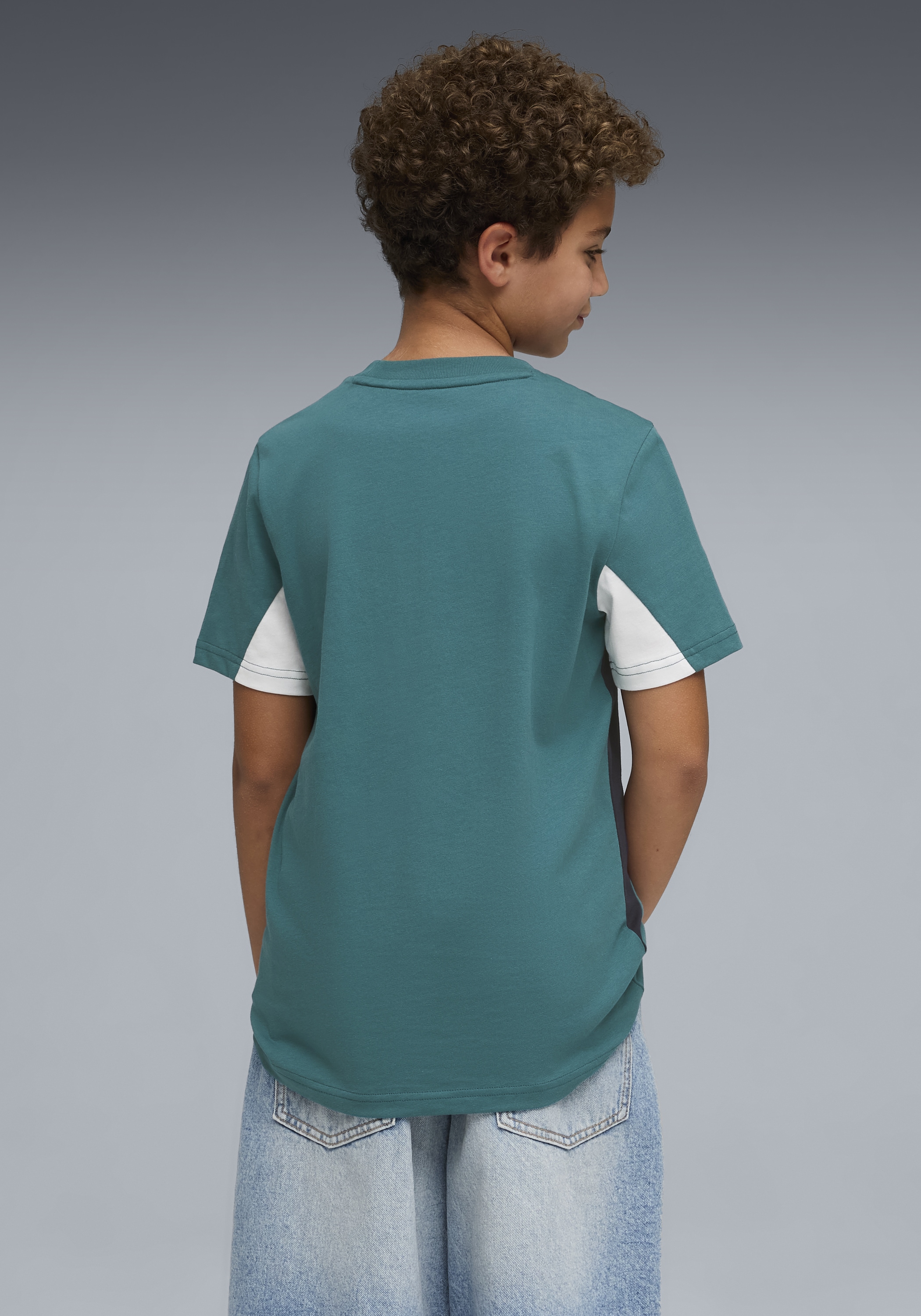 PUMA T-shirt »ESS BLOCK TEE B« manches courtes, col rond, sans capuche