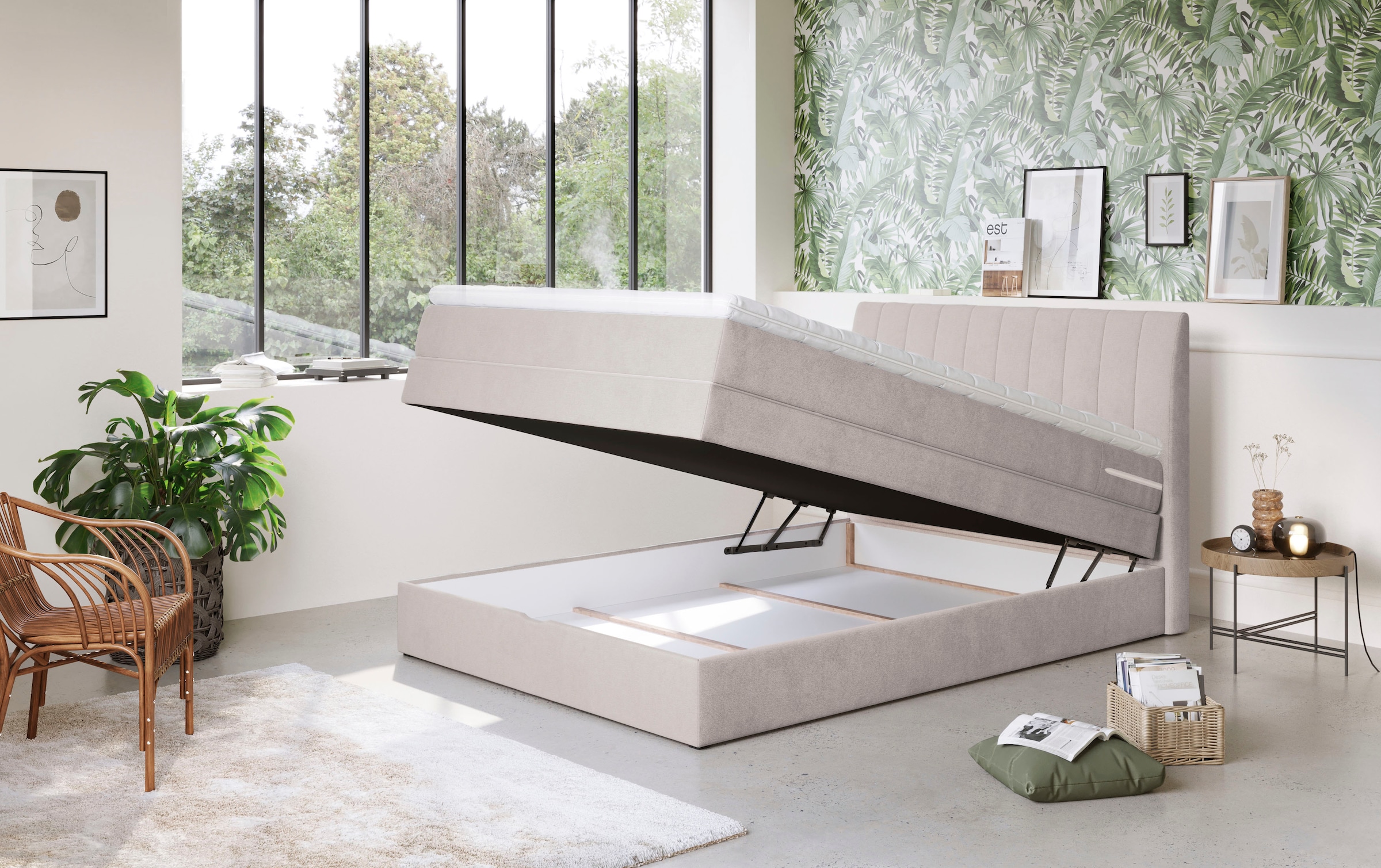 COTTA Lit boxspring »Shark inkl. Bettkasten und Topper« disponible en largeurs 140x200cm, 160x200cm et 180x200cm