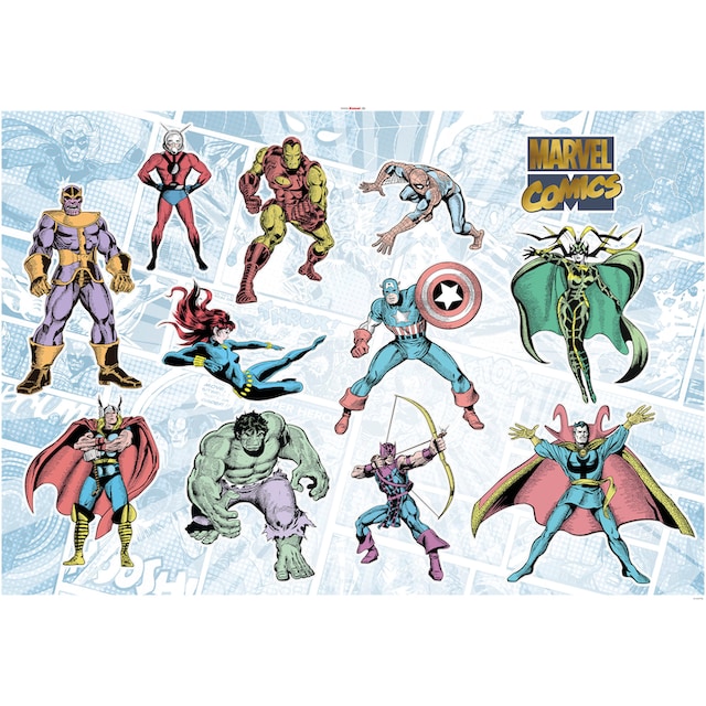♕ Komar Wandtattoo »Marvel Comics Collection«, (11 St.), 100x70 cm (Breite  x Höhe), selbstklebendes Wandtattoo versandkostenfrei auf