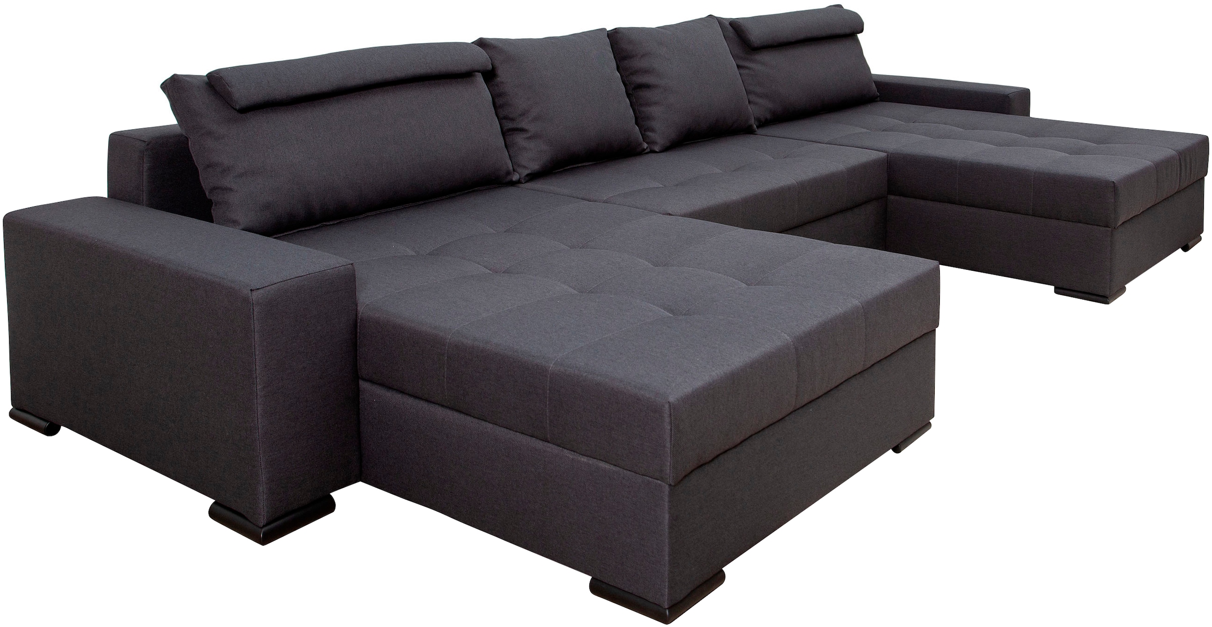 COLLECTION AB Wohnlandschaft »XXXL-Josy Relax U-Form Breite 352 cm, mit 2 gleich grossen Recamieren«, inkl. Bettfunktion, Bettkasten, mit 4 Rückenkissen in zwei Grössen