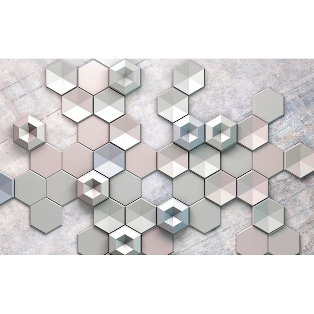 Komar Vliestapete »Hexagon Concrete«, 400x250 cm (Breite x Höhe),  Vliestapete, 100 cm Bahnbreite günstig kaufen