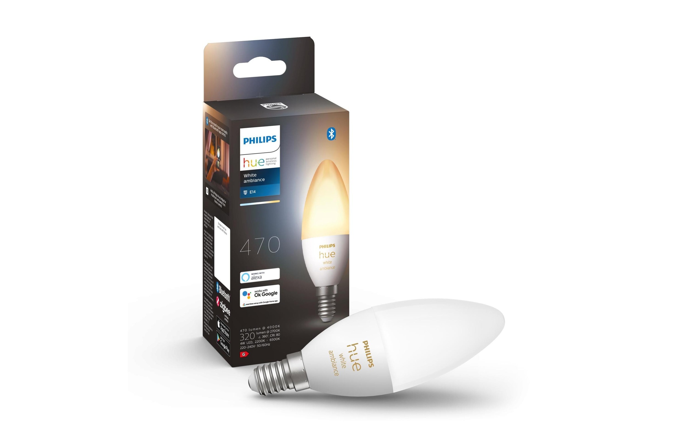 Image of Philips Hue Spezialleuchtmittel "White Ambian" E14 Kaltweiss Neutralweiss Tageslichtweiss Warmweiss