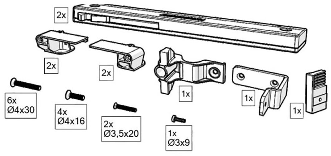 INOSIGN Amortisseur de porte »Estepona« 2 cuis tlg. 2er Set Dämpfungsbeschlag für die Kleiderschränke 34284456 & 15255557