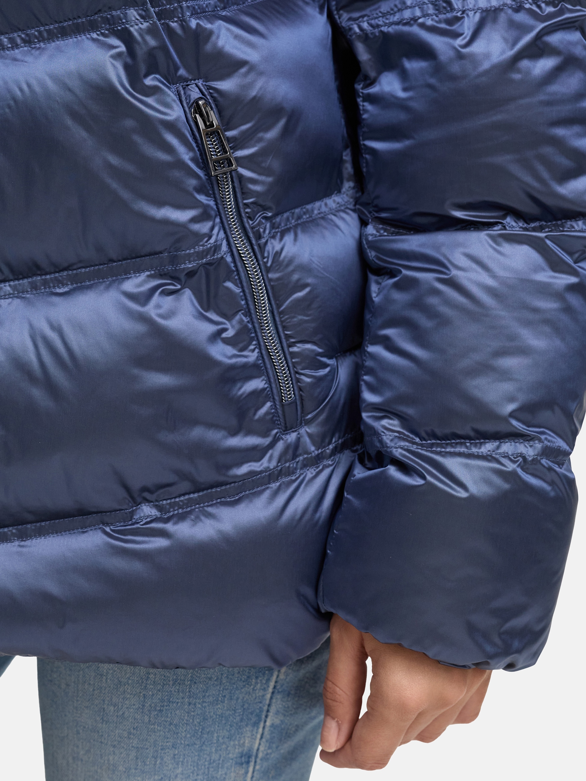 MANISA Steppjacke, mit Kapuze, mit Stehkragen, Kapuze und elastischem Ärmelsaum