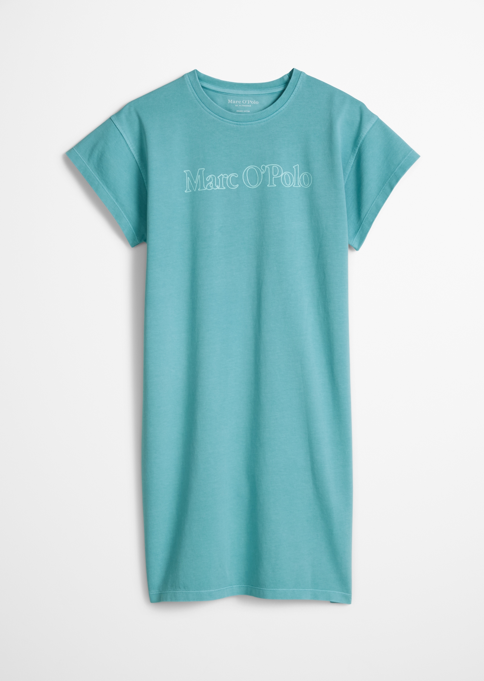 Marc O'Polo Junior Robe en jersey für Mädchen, gerade geschnitten, mit coolem Brustprint