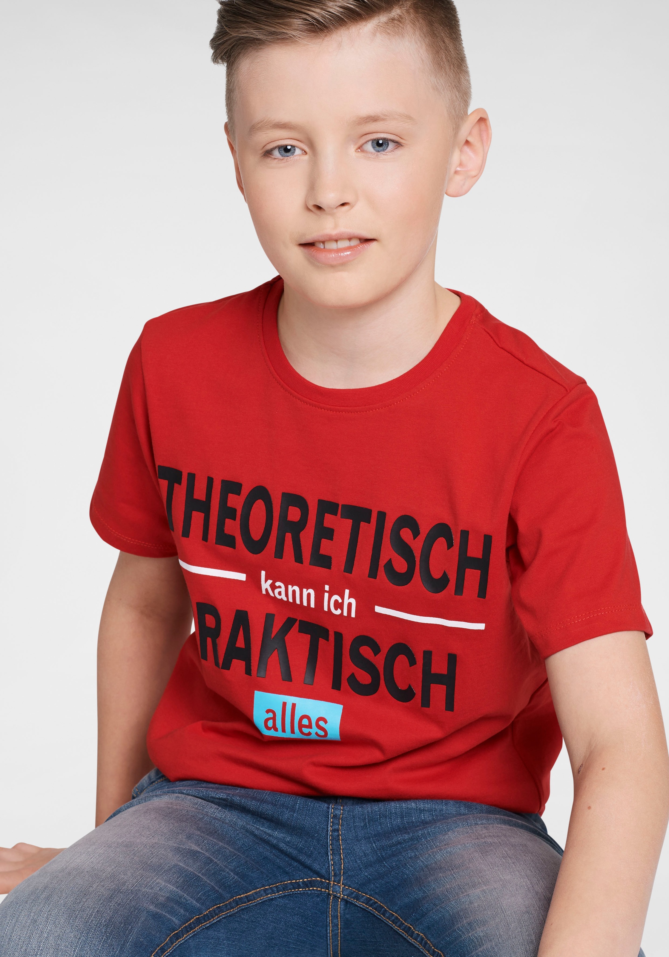 Image of KIDSWORLD T-Shirt »THEORETISCH KANN ICH PRAKTISCH ALLES« bei Ackermann Versand Schweiz