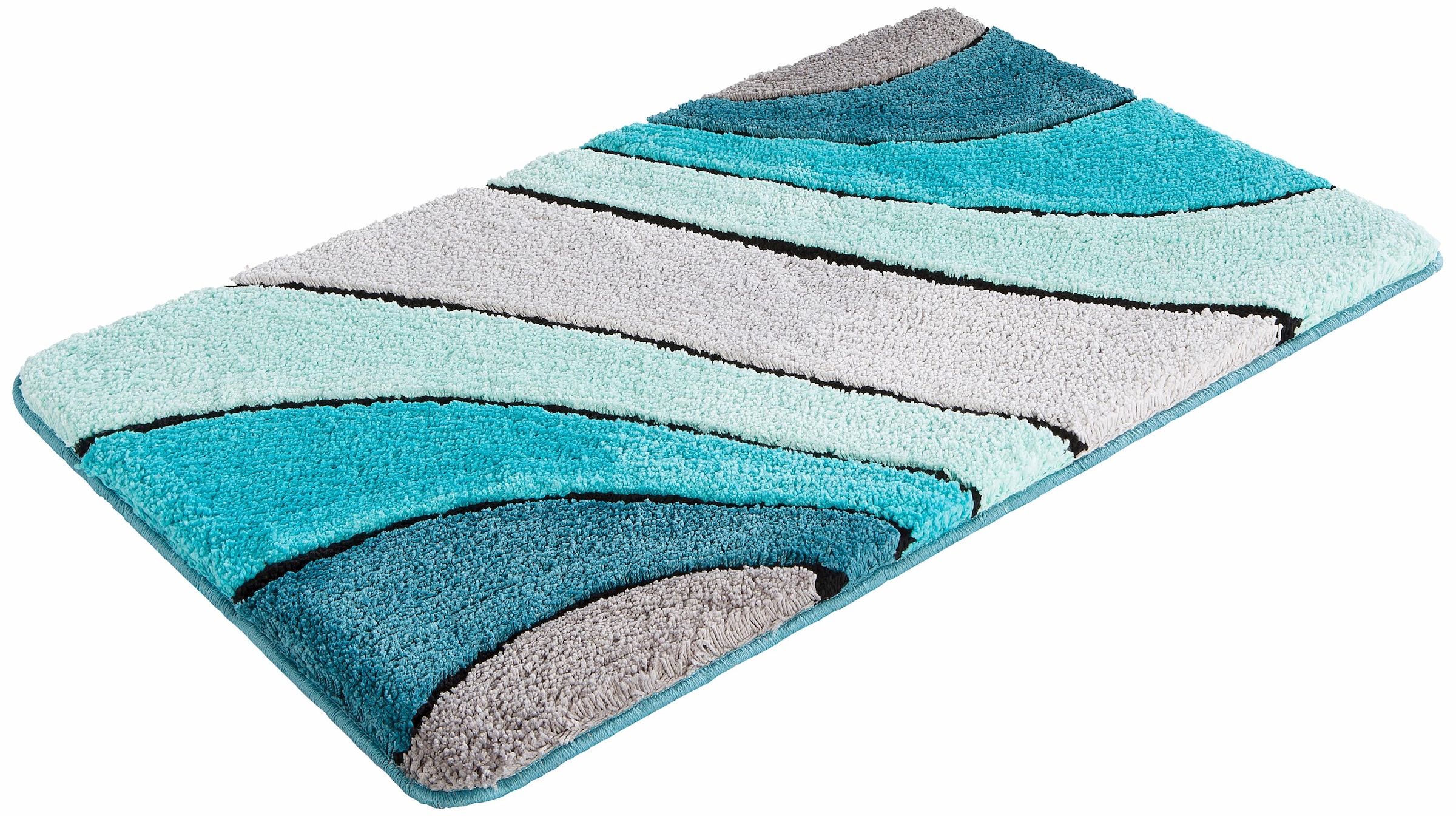 my home Badematte »Josie, Badvorleger, Badezimmer Teppich«, rutschhemmend beschichtet, fussbodenheizungsgeeignet-schnell trocknend-strapazierfähig, Badteppich, Badematten, rechteckig, rund & als 3-tlg. Set erhältlich