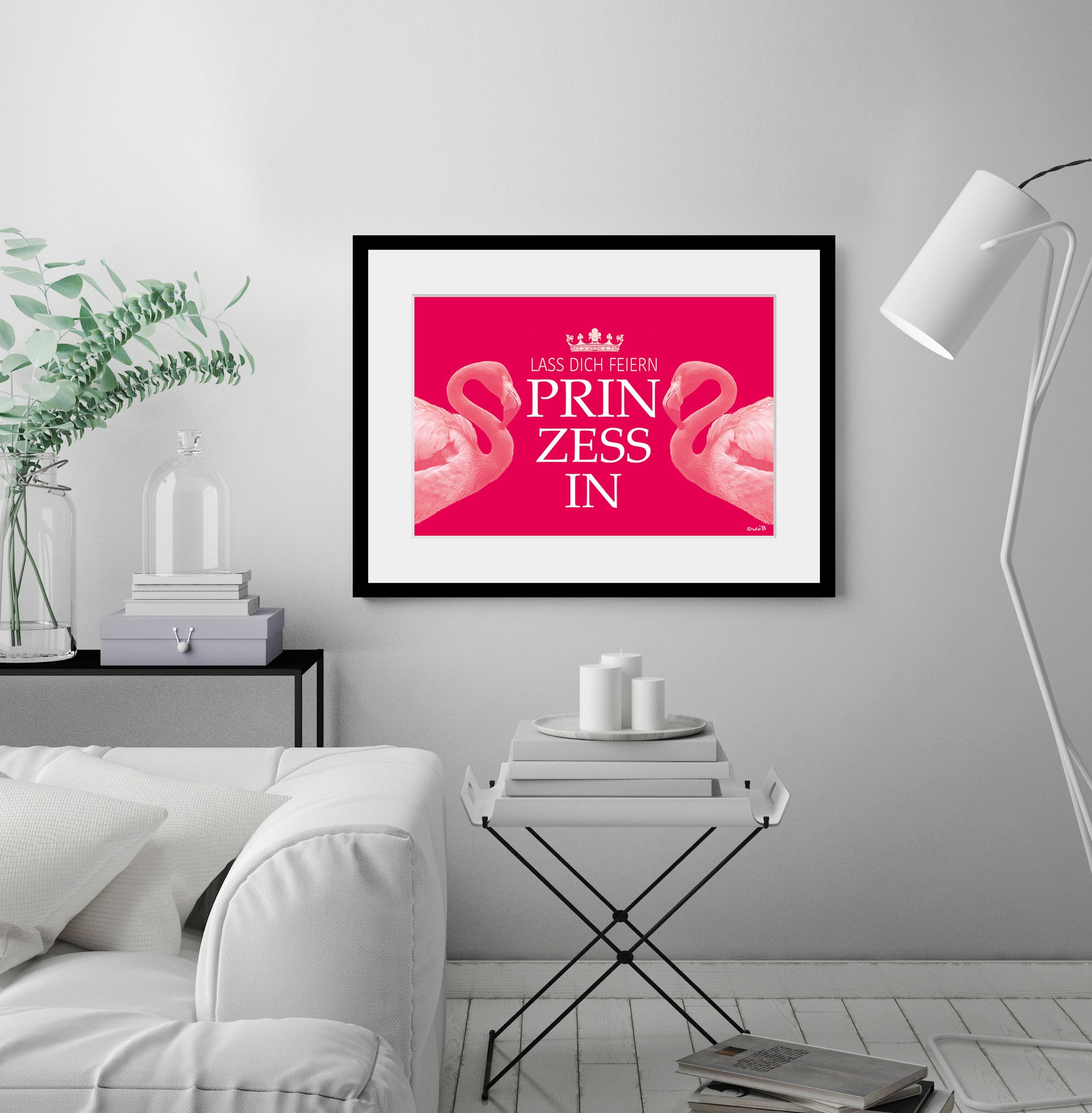 Image of queence Bild "PRINZESSIN" 1 Stk. tlg. HD Premium Poster-Druck inkl. Holzrahmen