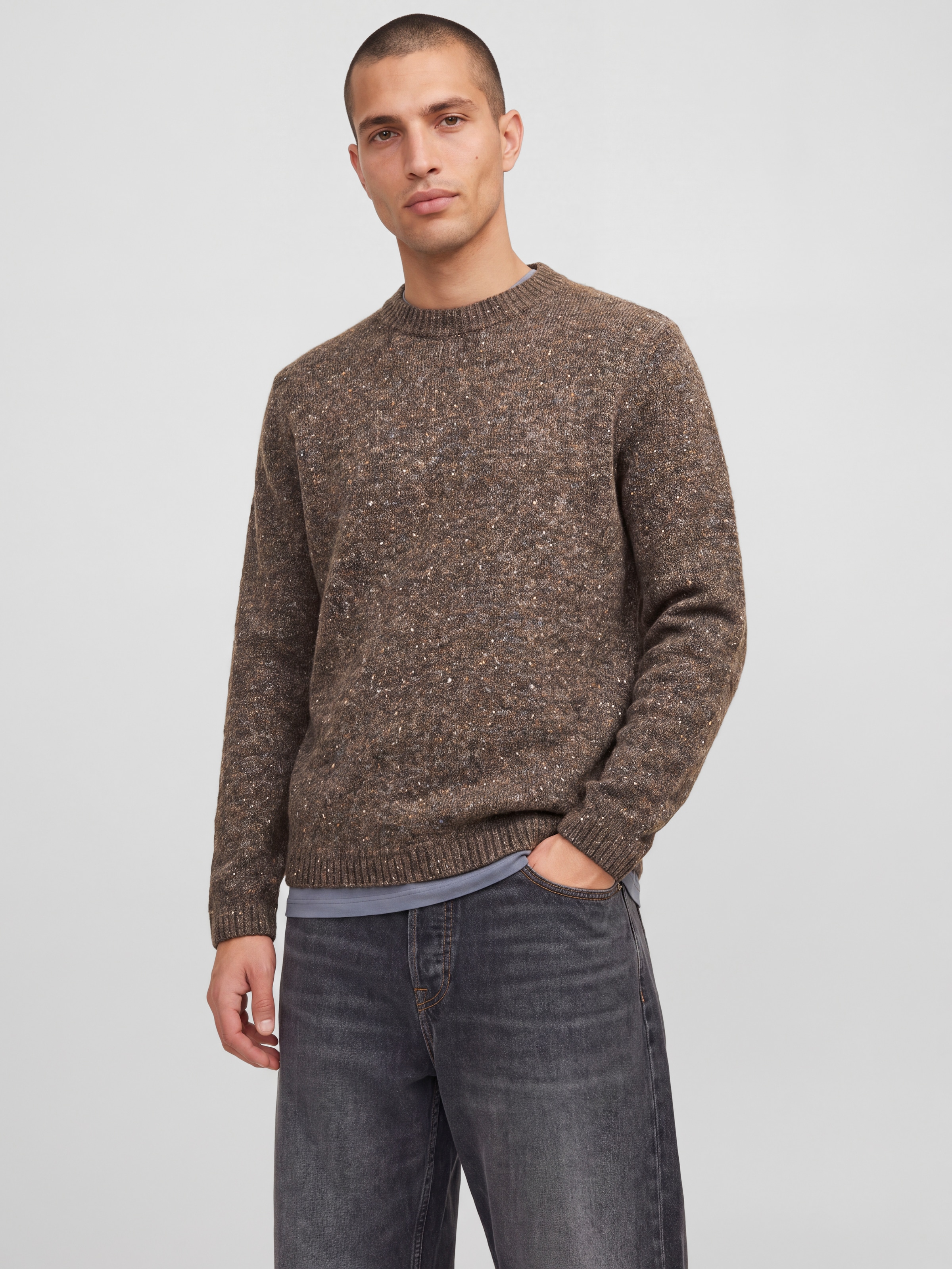 Image of Jack & Jones Rundhalspullover "JJENIEL KNIT CREW NECK SN" Baumwollmischung, regular fit