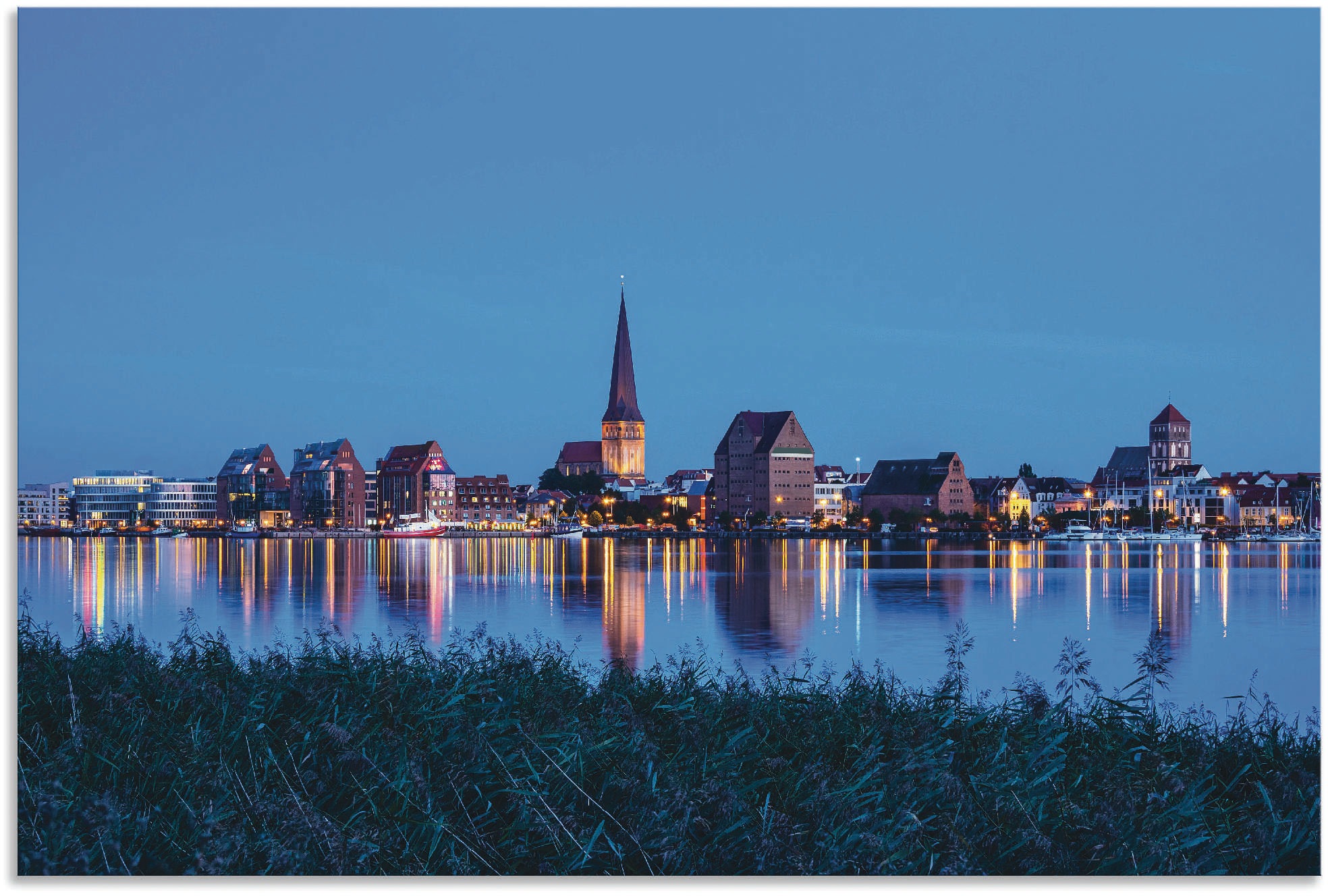 Image of Artland Wandbild »Blick über Warnow auf Rostock«, Rostock, (1 St.), in vielen Grössen & Produktarten - Alubild / Outdoorbild für den Aussenbereich, Leinwandbild, Poster, Wandaufkleber / Wandtattoo auch für Badezimmer geeignet bei Ackermann Versand Schweiz