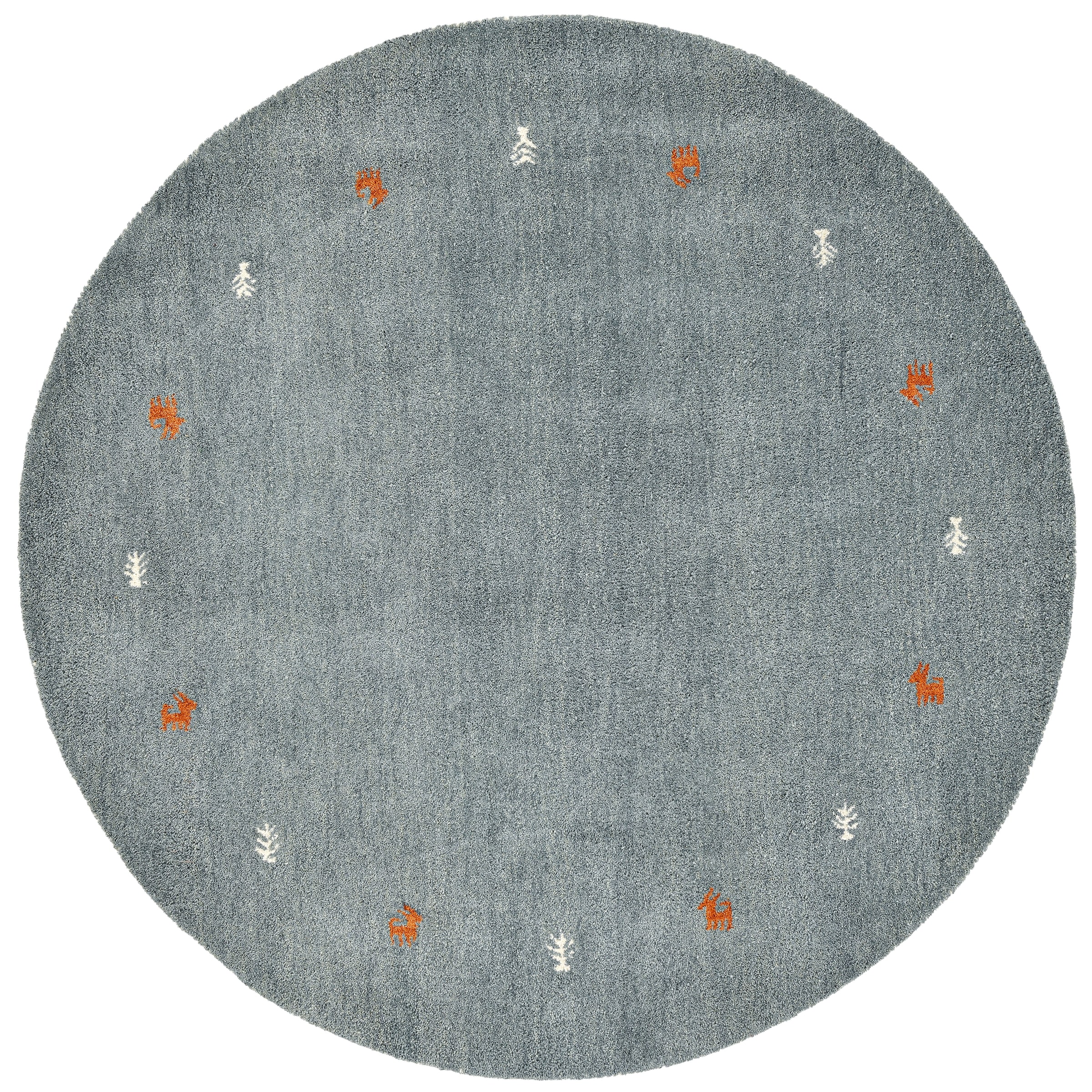 THEKO Tapis en laine »Gabbeh Motiv, Handgefertigt, Teppich, Tiermotiv,  reine Wolle,« Rond 14 mm Höhe reine Wolle, Wohnzimmer, Schlafzimmer, Esszimmer
