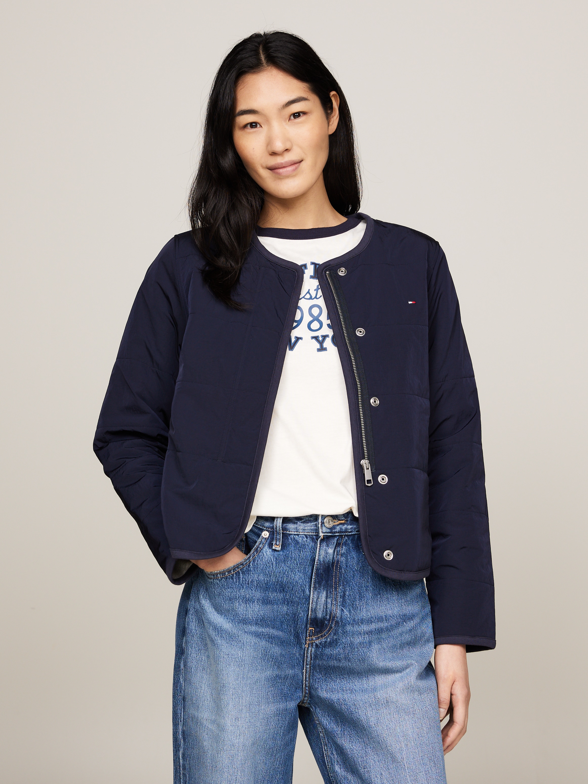 Steppjacke »JERSEY LINED JACKET«, mit Tommy Jeans Logo-Flag