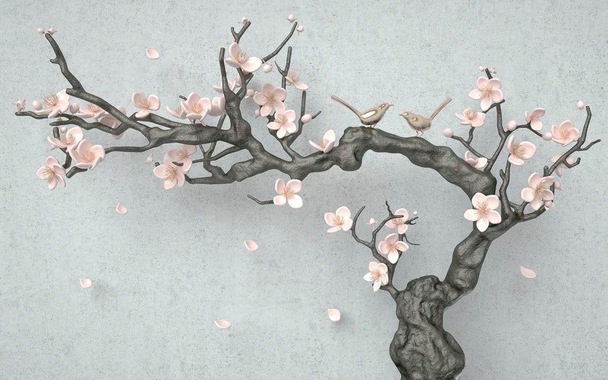 Papermoon Fototapete »Blumen Ast«