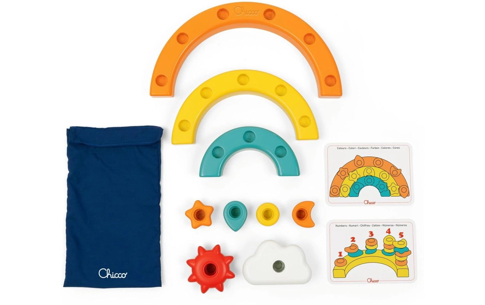 Chicco Lernspielzeug »Regenbogen Steckspiel« Farbenfrohes Set für kreativen Spielspass und kognitive Entwicklung