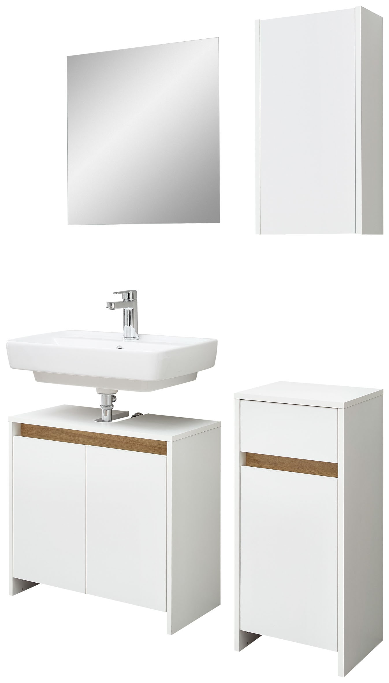 Image of Saphir Badmöbel-Set "Quickset 100, 4-teilig, mit Holzeinlegeböden, 61,6cm breit" 4 Stk. tlg.