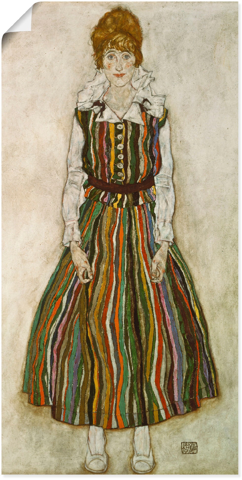 Artland Kunstdruck »Edith Schiele. 1915.«, Frau, (1 St.), als Alubild, Leinwandbild, Wandaufkleber oder Poster in versch. Grössen