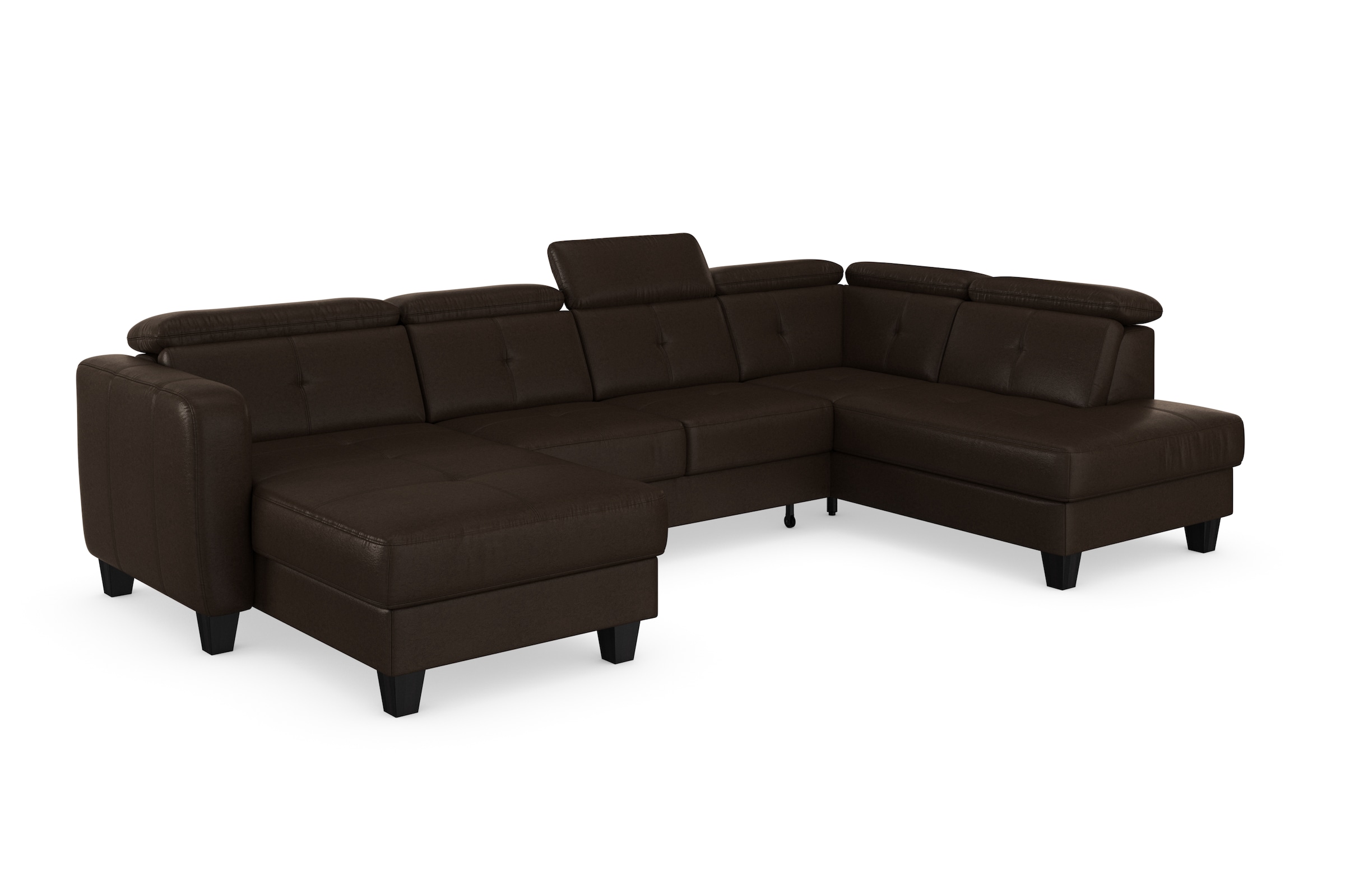 sit&more Wohnlandschaft »Belluci U-Form«, Kopfteilverstellung und Federkern, wahlweise mit Bettfunktion