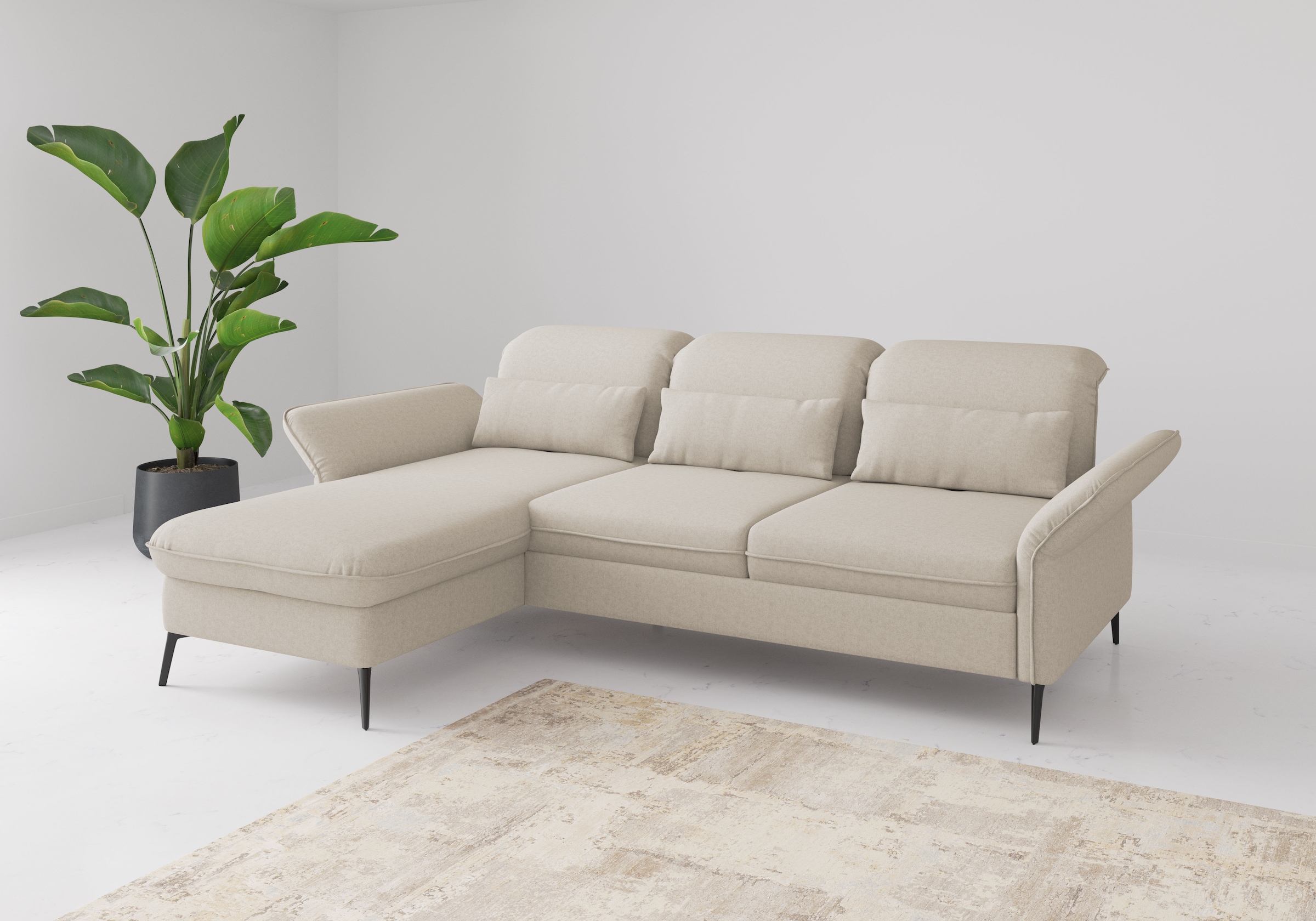 sit&more Ecksofa »Emely, inkl. Sitztiefenverstellung« wahlweise mit Bettfunktion,Bettkasten,Kopf- & Armteilverstellung