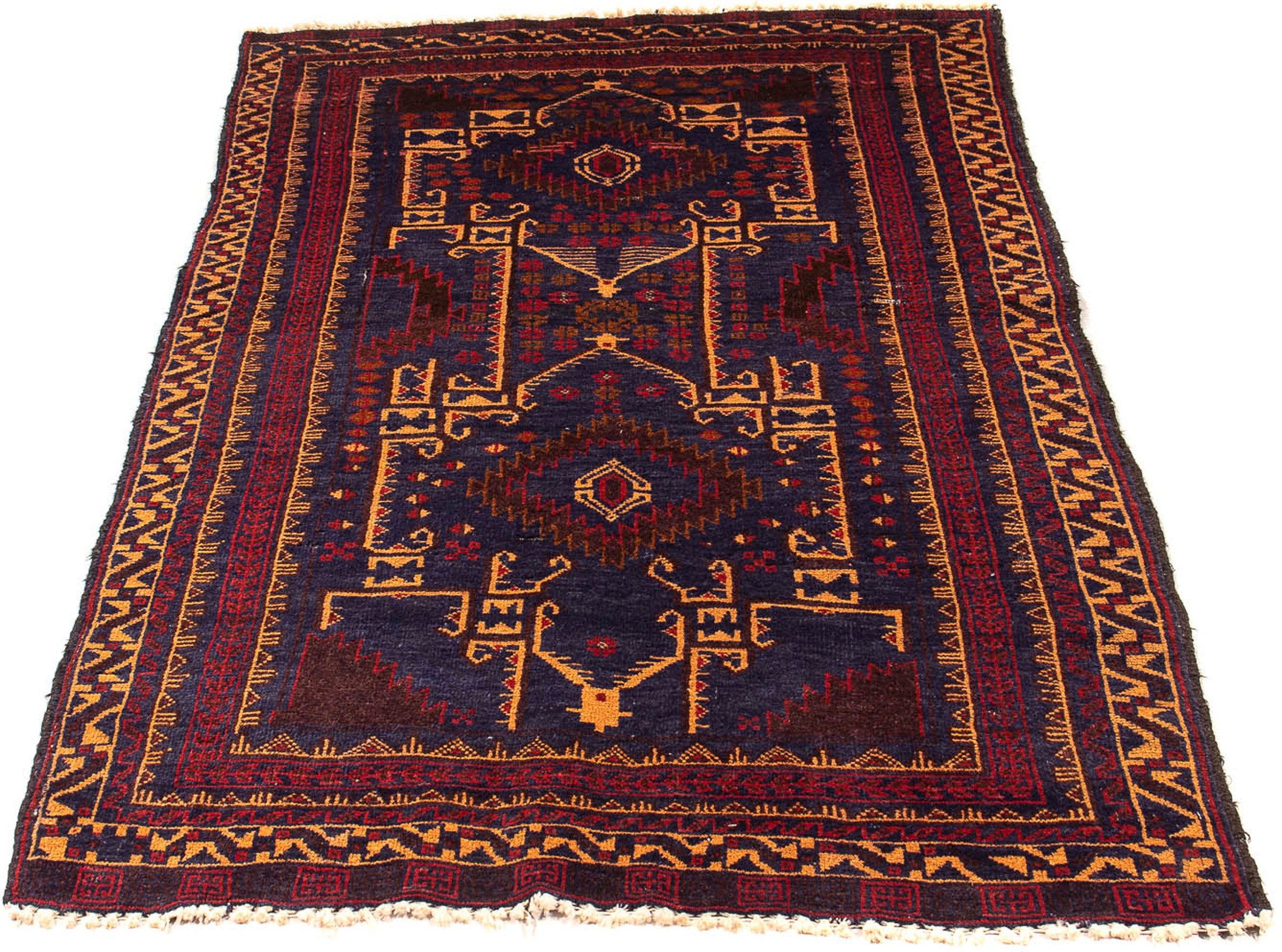 Image of morgenland Orientteppich »Belutsch - 200 x 100 cm - dunkelblau«, rechteckig, 8 mm Höhe, Wohnzimmer, Handgeknüpft, Einzelstück mit Zertifikat bei Ackermann Versand Schweiz