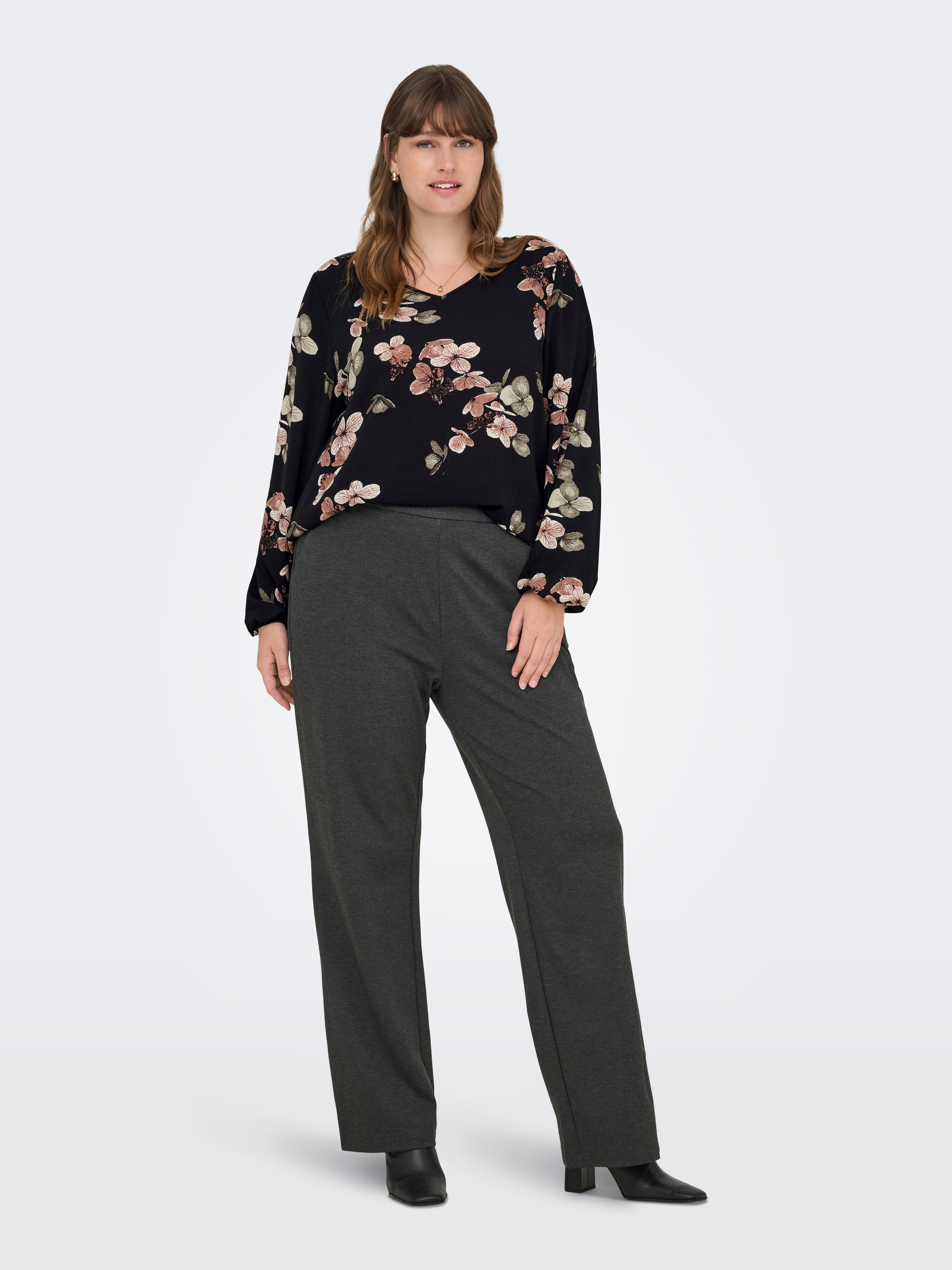 ONLY CARMAKOMA Blusenshirt »CARVICA LIFE L/S V-NECK TOP WVN NOOS«