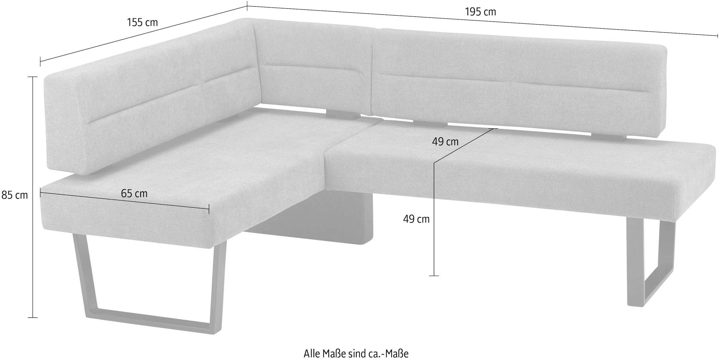 massivline&more »Martina« modernes Design, Gestell aus massivem Metall