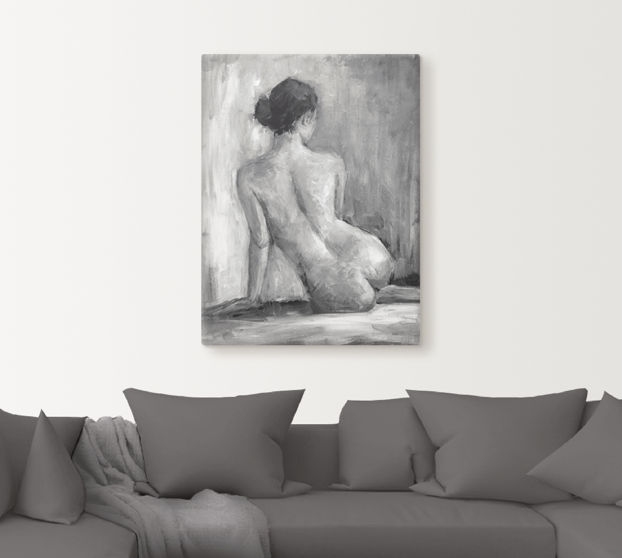 Artland Fresque murale »Figur in schwarz & weiss I« Femme 1 cuis tlg. en image aluminium, image sur toile, poster en différentes tailles