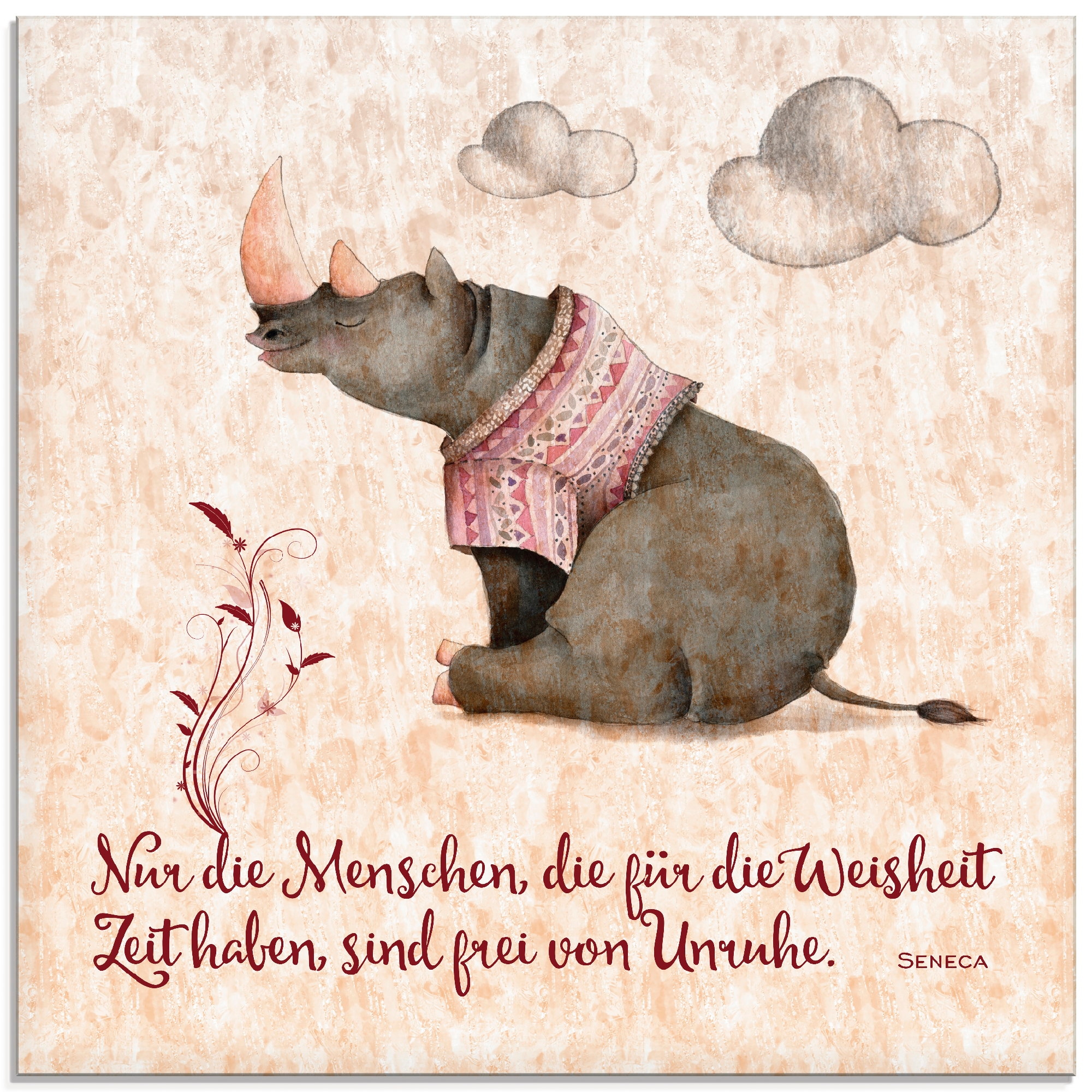 Artland Glasbild »Lebensweisheit Zeit«, Tiere, (1 St.), in verschiedenen  Grössen kaufen