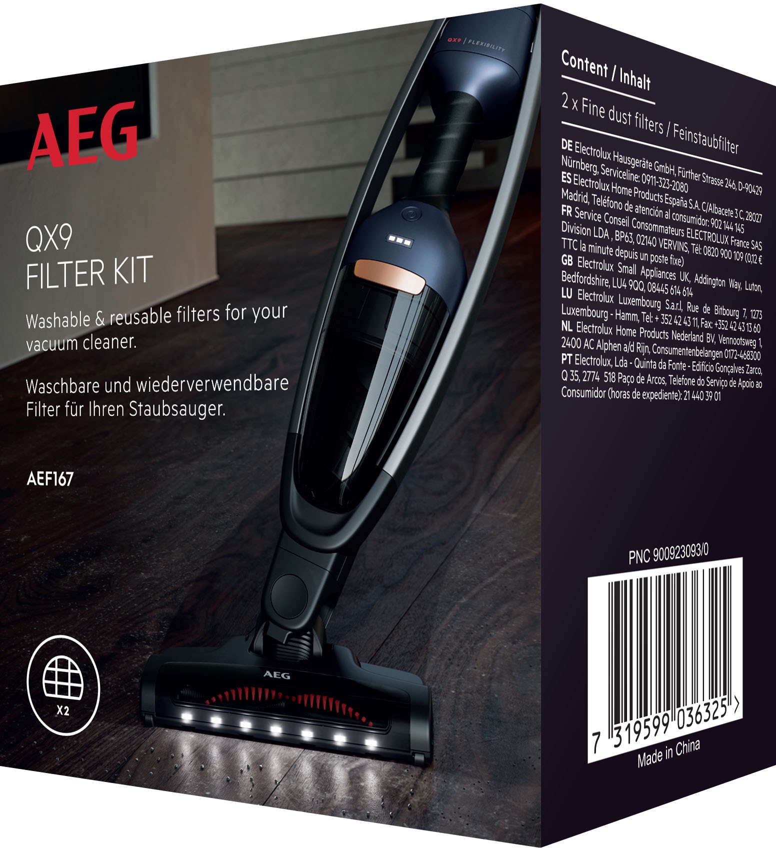 AEG Filter-Set »AEF167«, 2 waschbare Filter