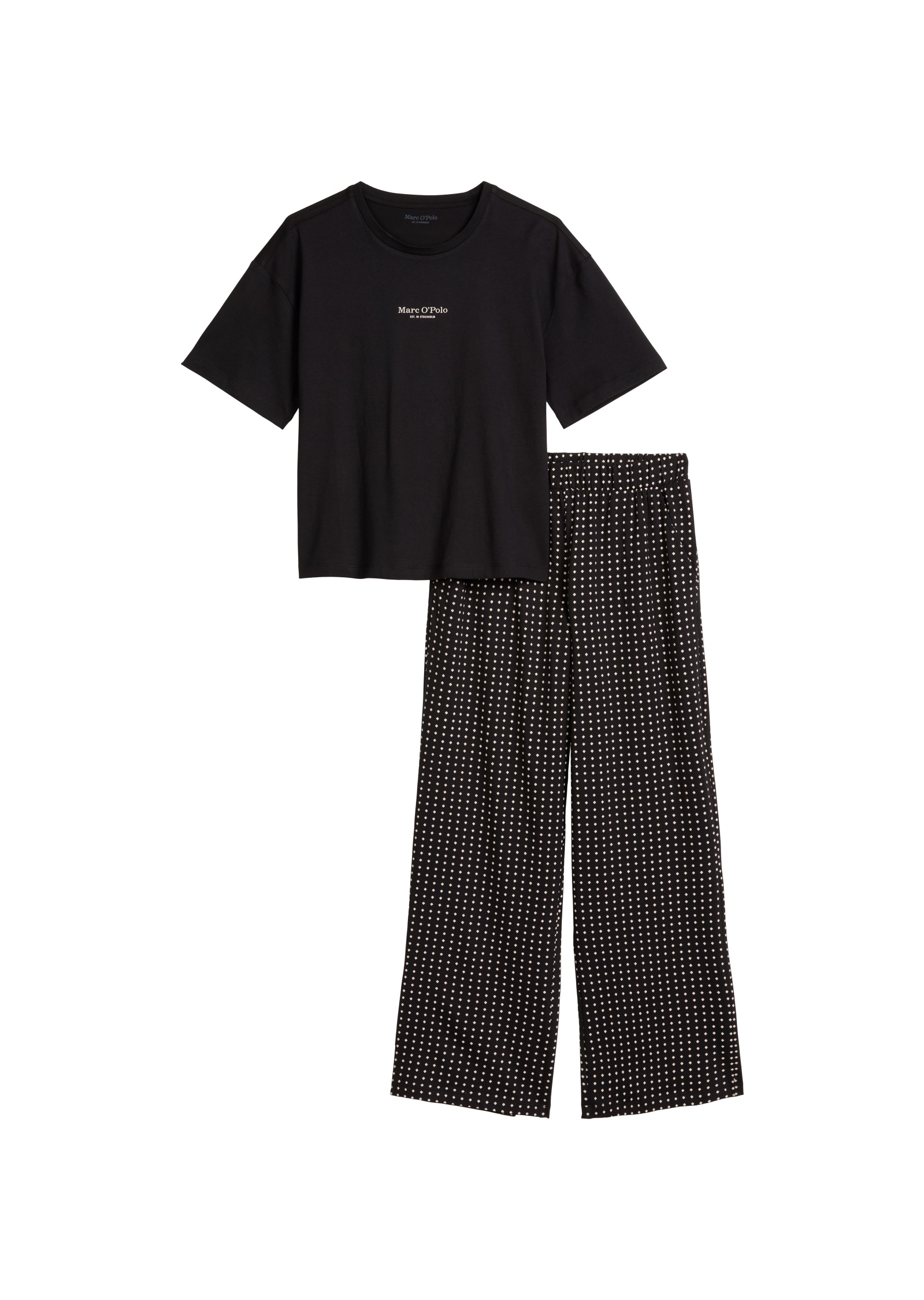 Marc O'Polo Pyjama »Mix N Match Cotton« 2 tlg. Shirt mit kurzem Arm, Hose gepunktet
