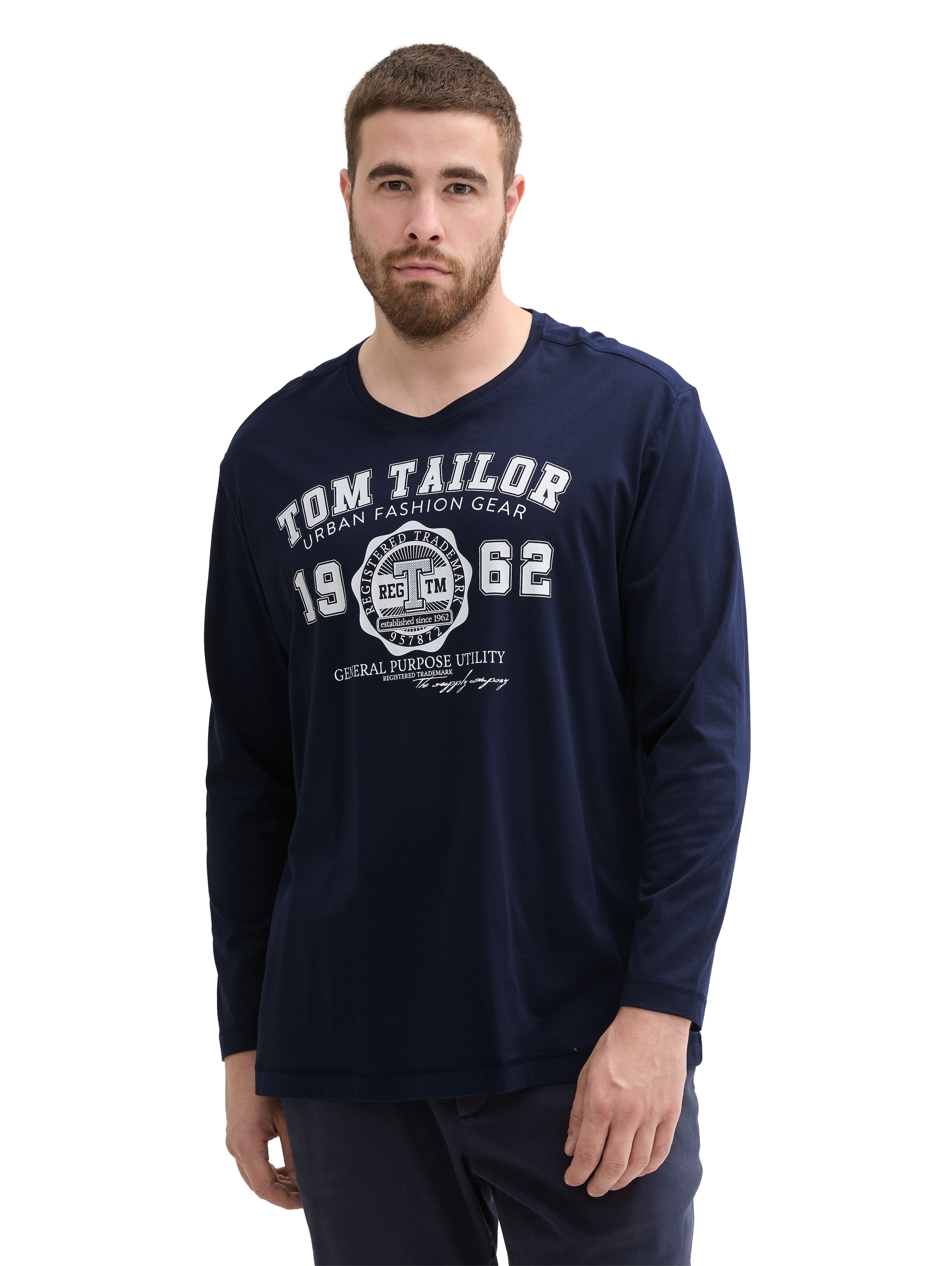 Image of TOM TAILOR PLUS Langarmshirt mit Print/Grosse Grössen