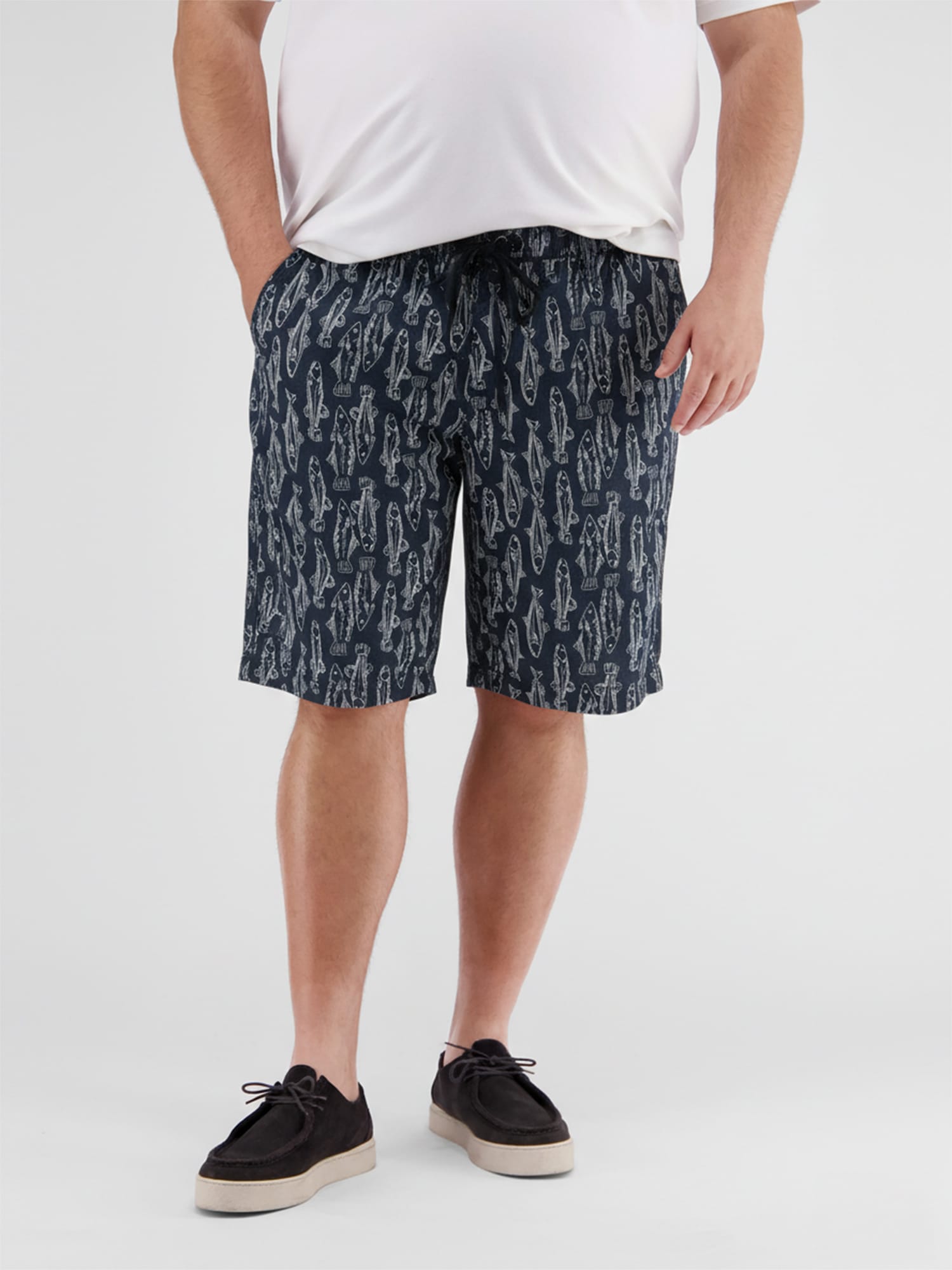 Image of LERROS Chinoshorts "Leichte Chino-Bermuda mit Print, grosse Grössen"