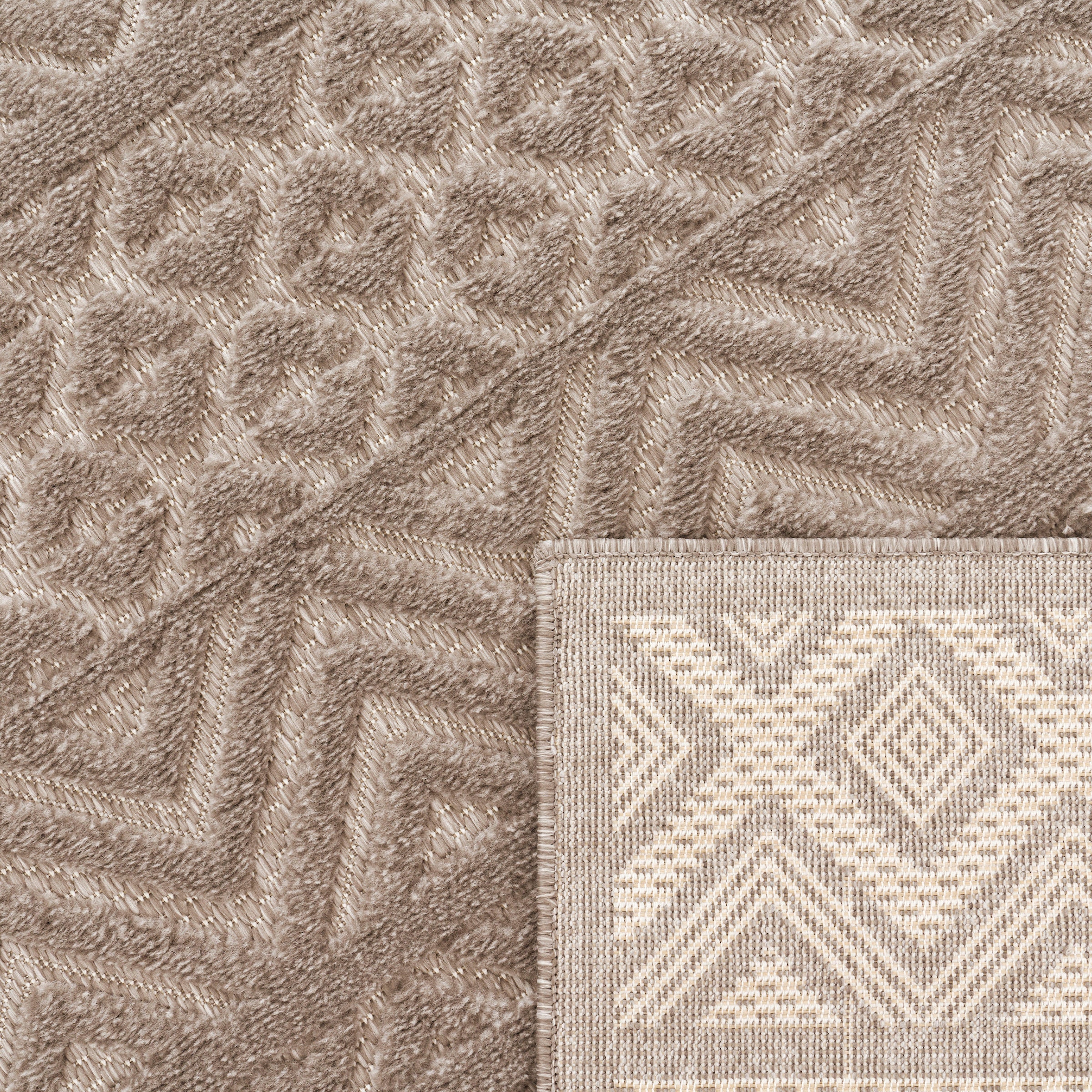 Paco Home Teppich Muster, 673«, »Livorno kaufen rechteckig, Rauten Outdoor Uni-Farben, geeignet Effekt, Hoch-Tief Scandi