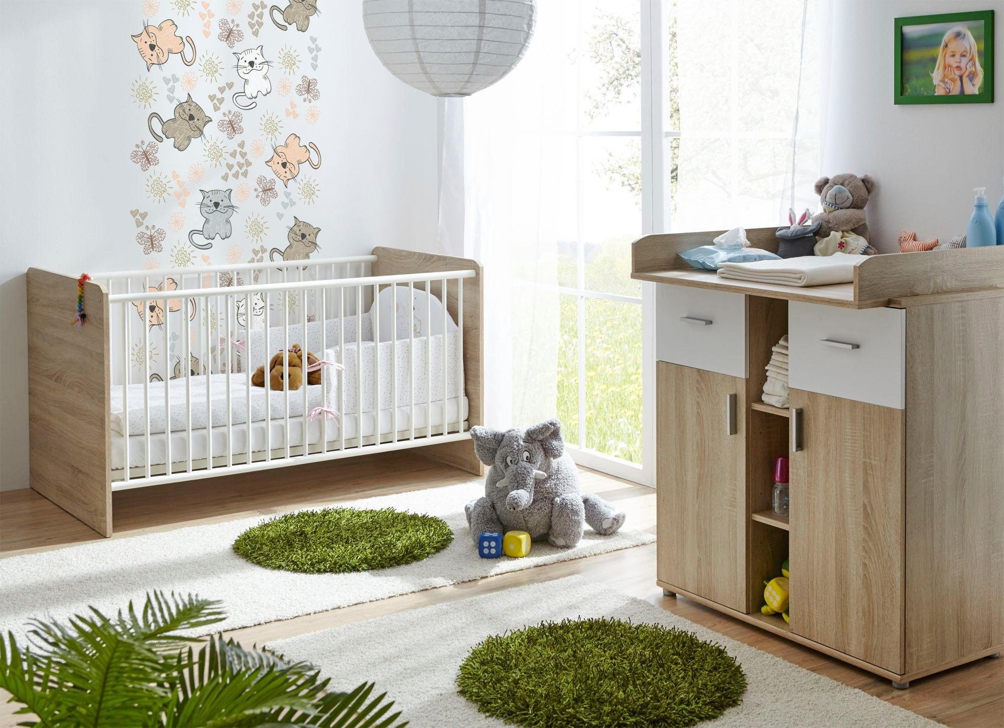 Image of Ticaa Babymöbel-Set »Nico«, (Set, 2 St., Bett + Wickelkommode), Bett + Wickelkommode bei Ackermann Versand Schweiz
