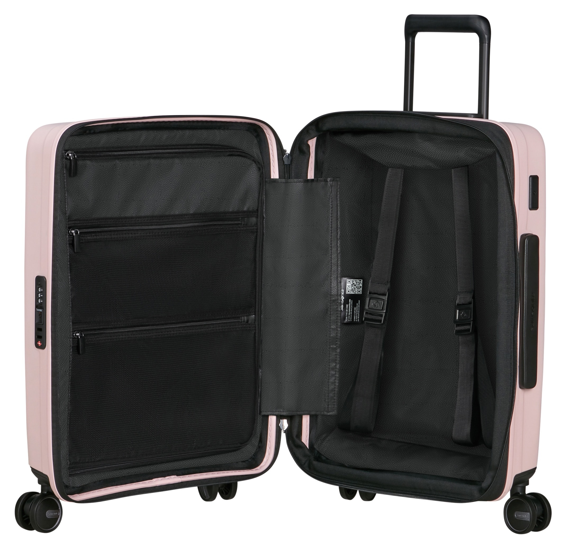 Samsonite Hartschalen-Trolley »RESTACKD, verschiedene Grössen und Farben«, (mit Packtaschen), 4 Rollen, Reisekoffer mit TSA Schloss Volumenerweiterung Packtaschen