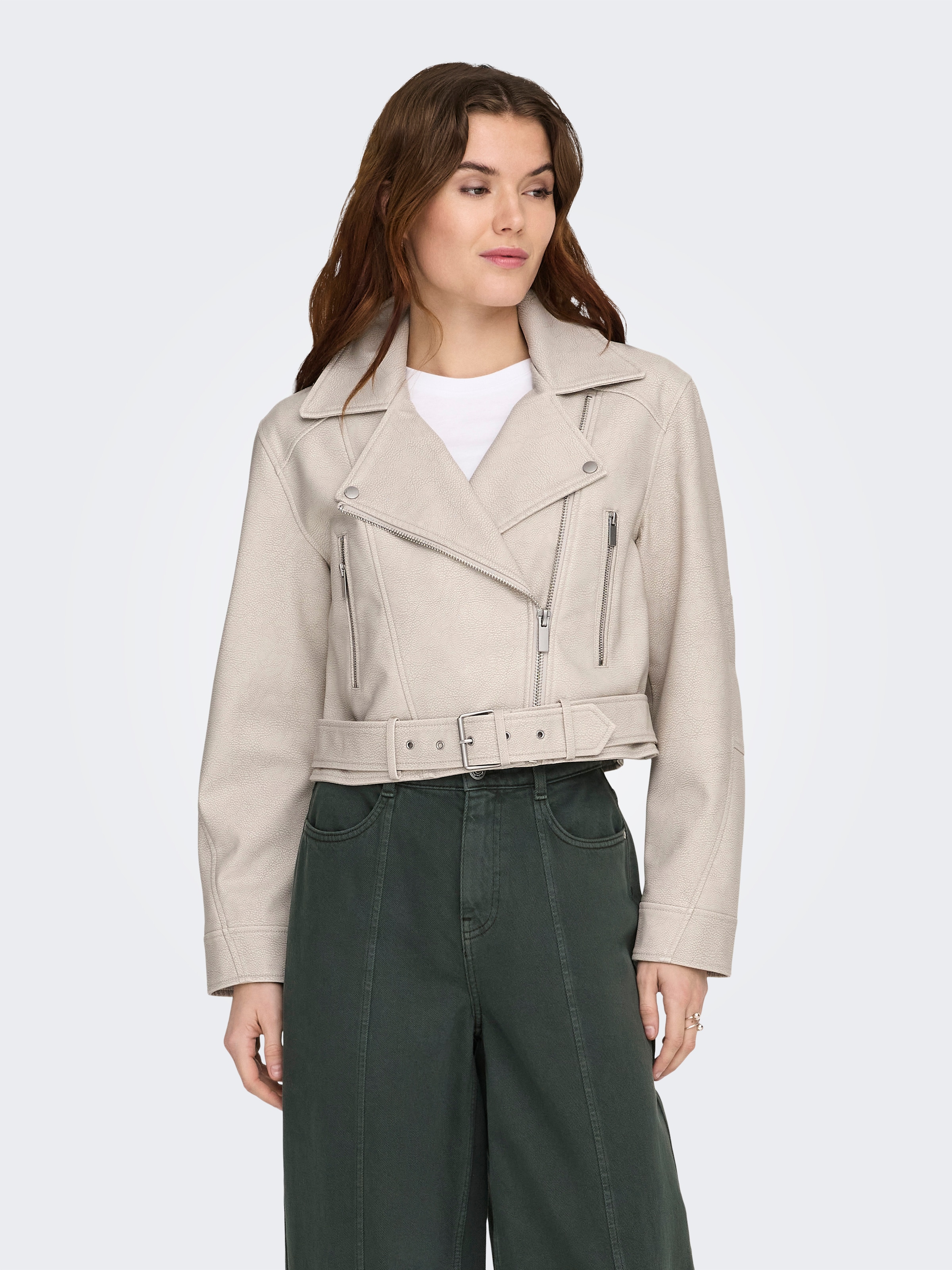 Image of ONLY Lederimitatjacke "ONLPAULINE FAUX LEATHER JACKET CC OTW" mit Biker-Style Details