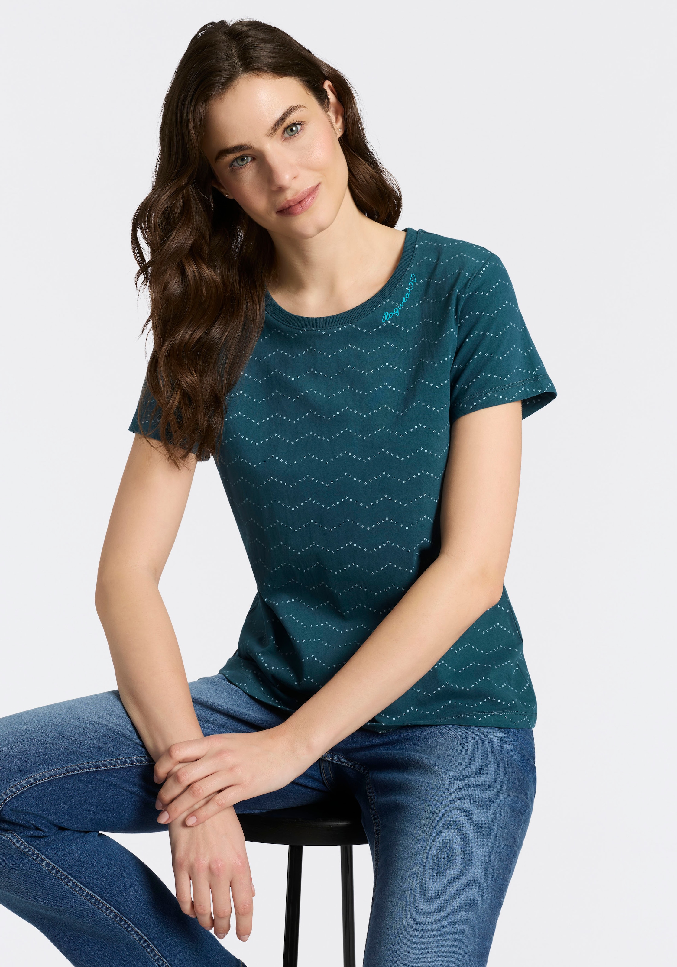 Ragwear T-shirt à manches courtes »MINTTA ZIG ZAG O« mit Logoschriftzug