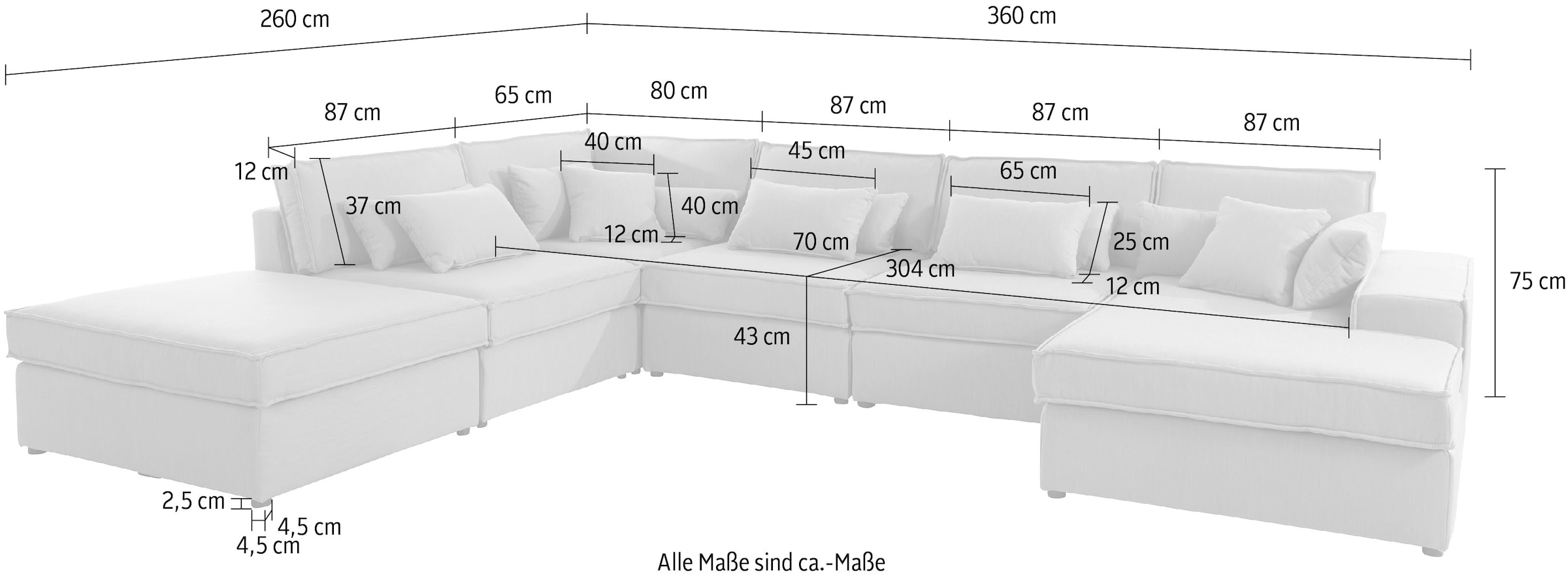 RAUM.ID Wohnlandschaft Florid, in verschiedenen Stoffqualitäten und Farben