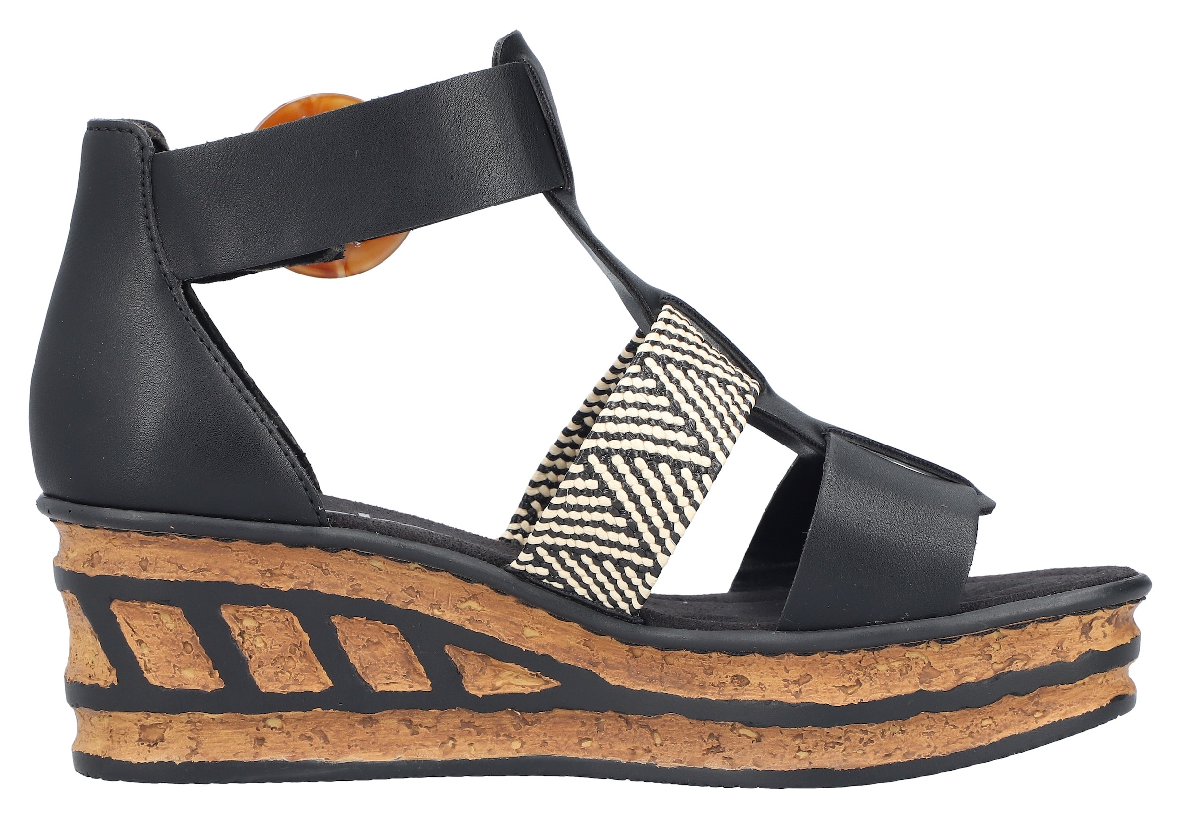 Rieker Sandales compensées  Sommerschuh, Plateausandalette, Sandale mit modischem 6 cm Keilabsatz