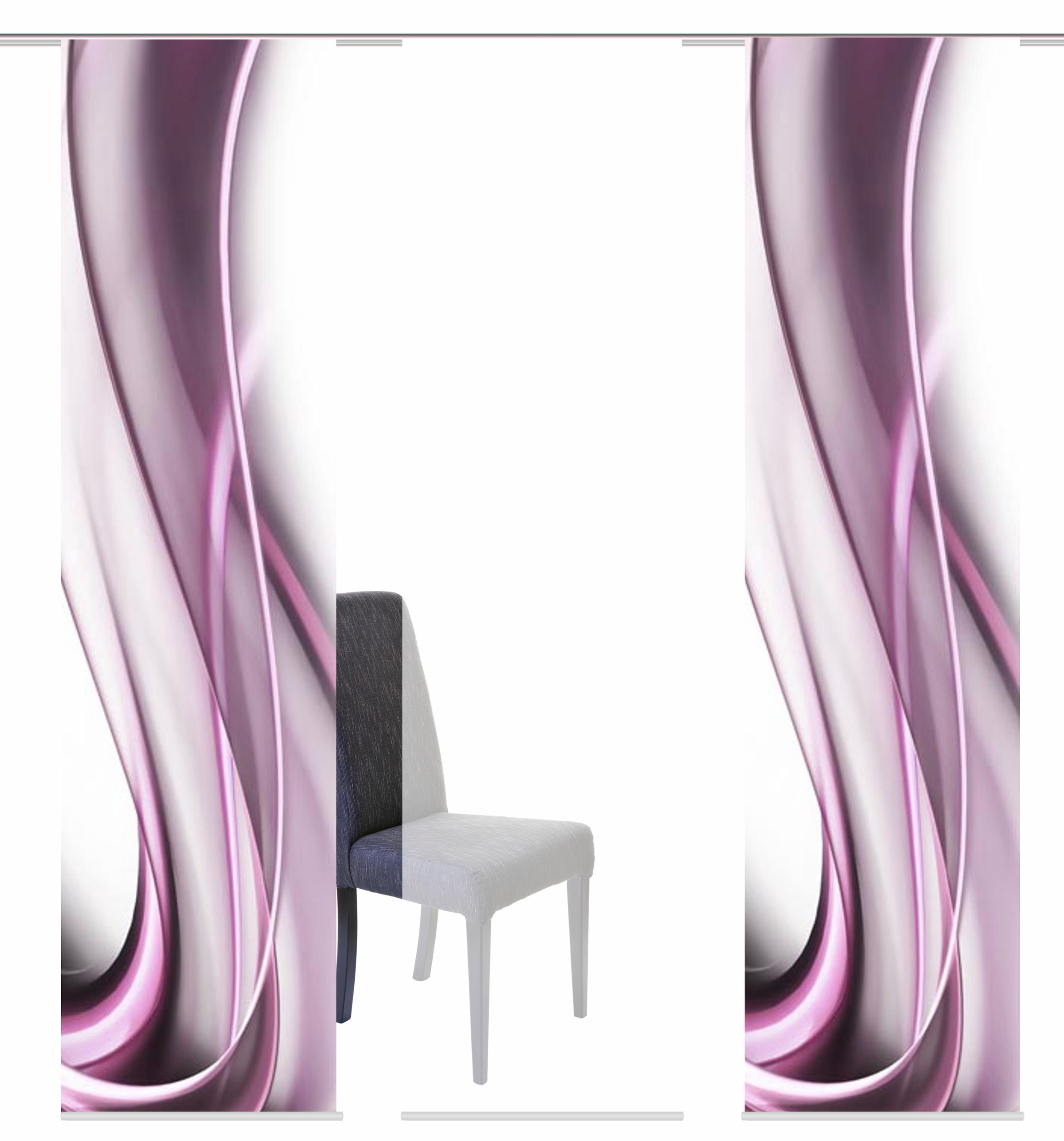 HOME WOHNIDEEN Schiebegardine »ONDAR« Klettband 3 Stk. tlg. HxB: 245x60, inkl. Befestigungszubehör