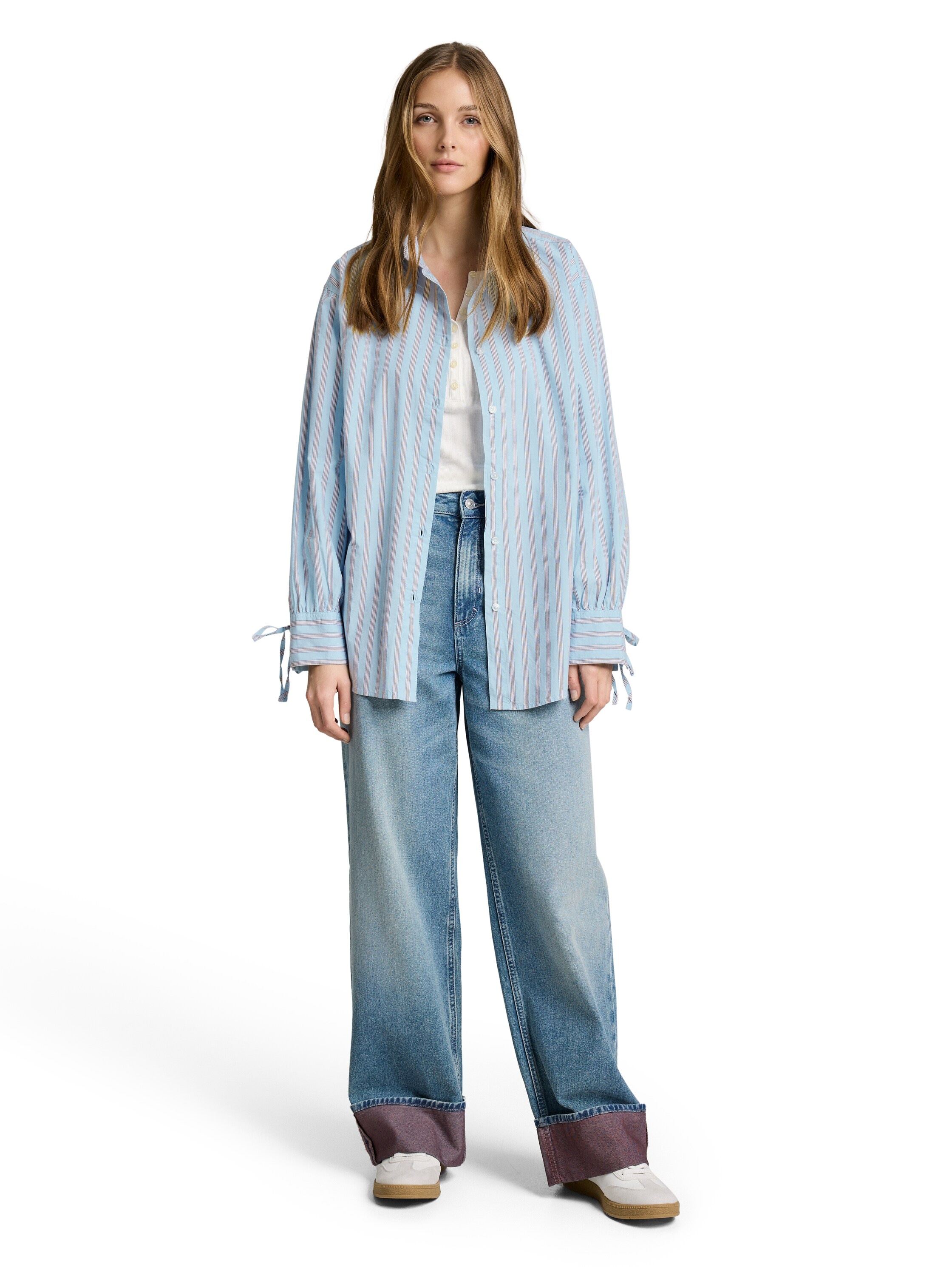 TOM TAILOR Denim Blouse classique mit Streifen Muster