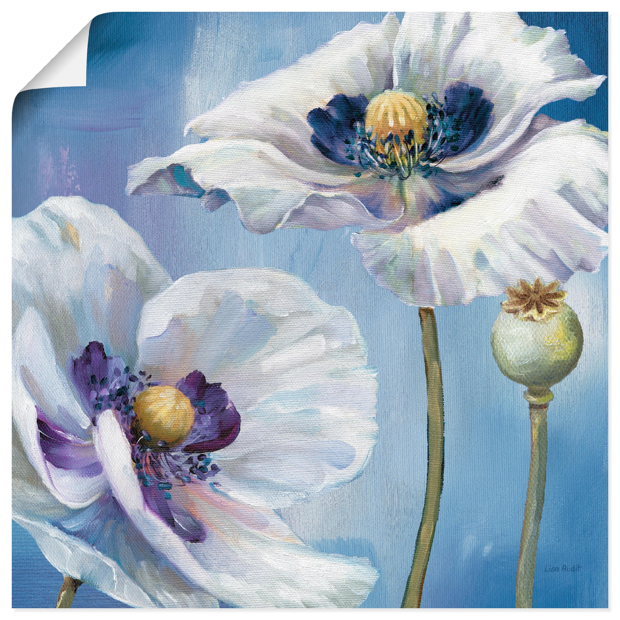 Image of Artland Poster "Blauer Tanz II" Blumen 1 Stk. tlg. ohne Rahmen