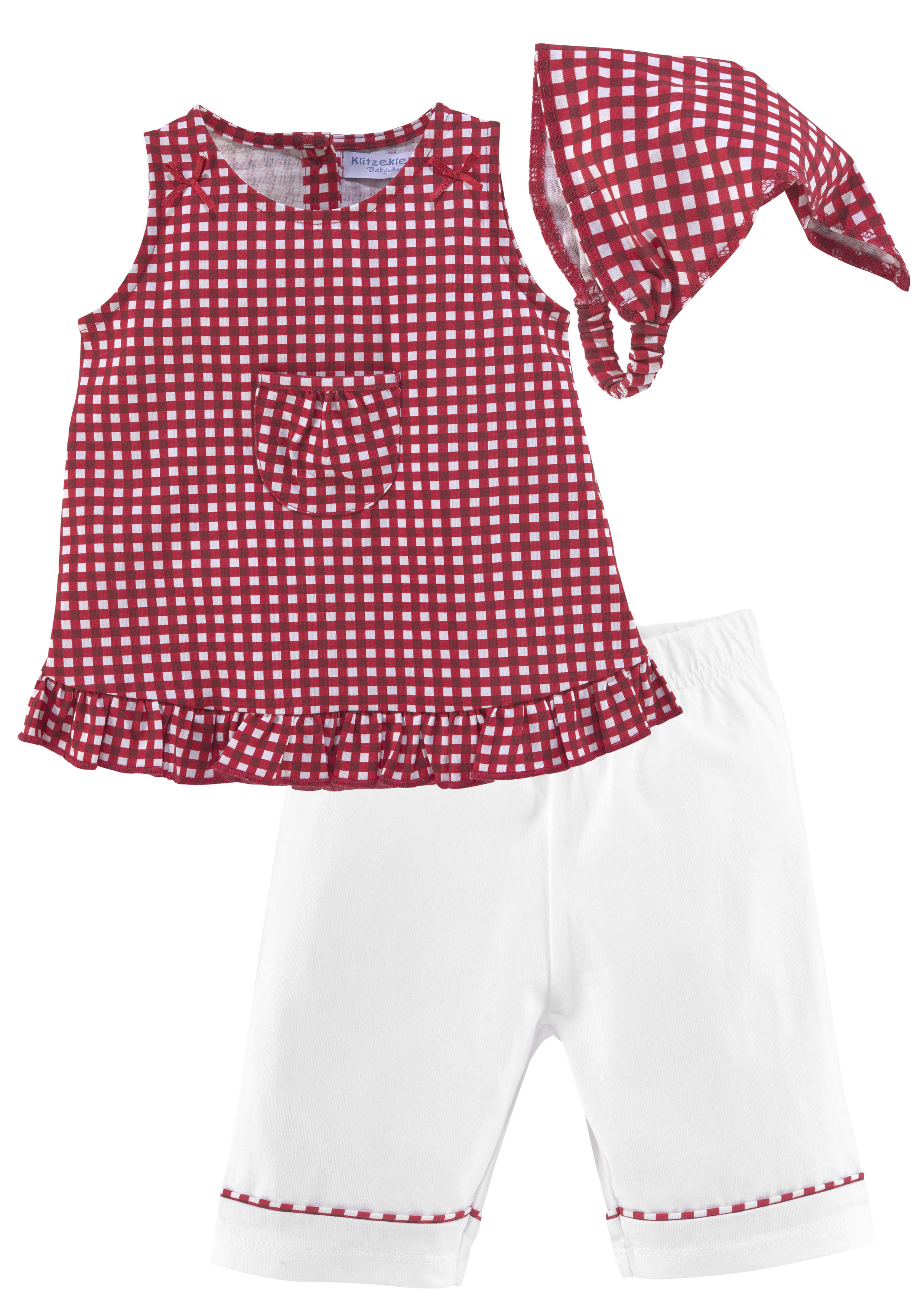 Kleid, Hose & Kopftuch »Baby-Set«, (Spar-Set, 3 tlg., Baby-Mädchen), aus Bio-Baumwolle