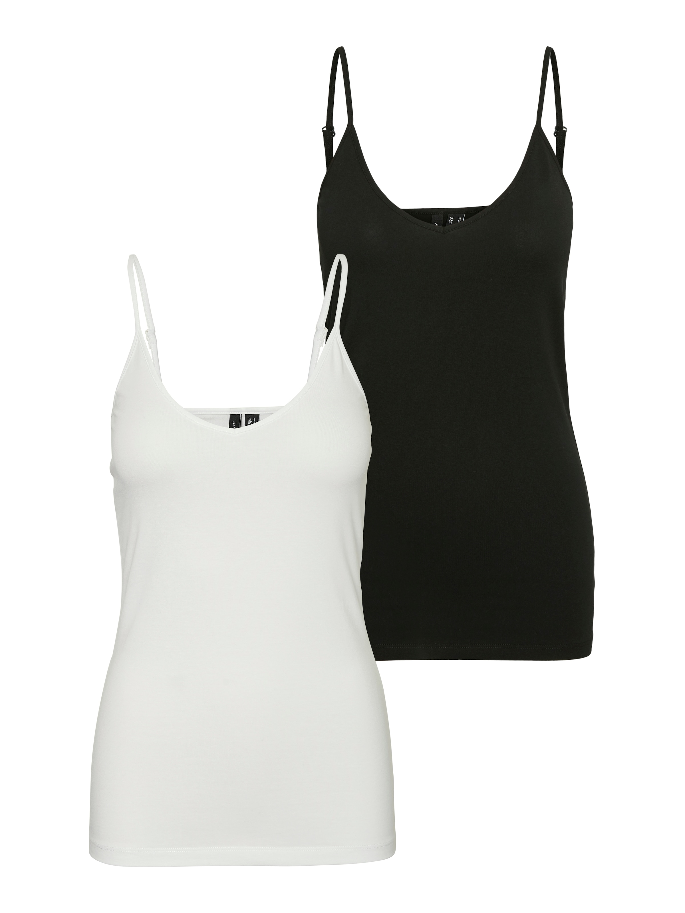 Image of Vero Moda Spaghettitop "VMMAXI MY SOFT V SINGLET 2PACK" 2er-Pack, 2 Baumwollmischung, slim fit