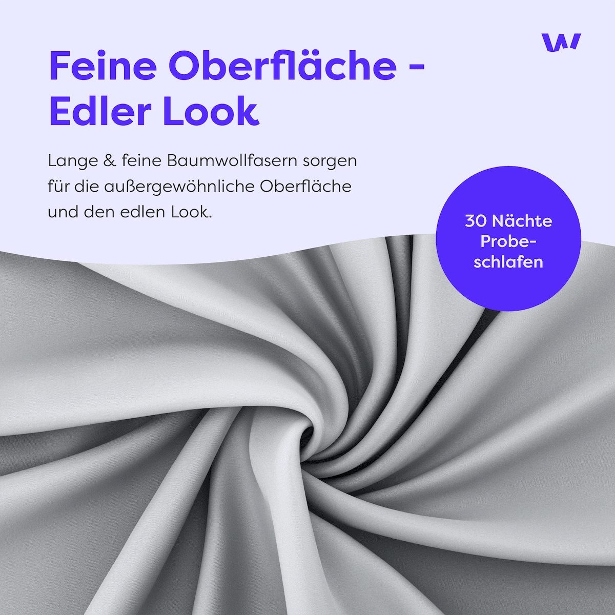 Wolkenfeld Housse de coussin »Mako-Satin Baumwolle Kopfkissenbezug - Premium Kissenbezug« Grösse 80x80, 40x80 und 70x90 cm; versteckter Reissverschluss