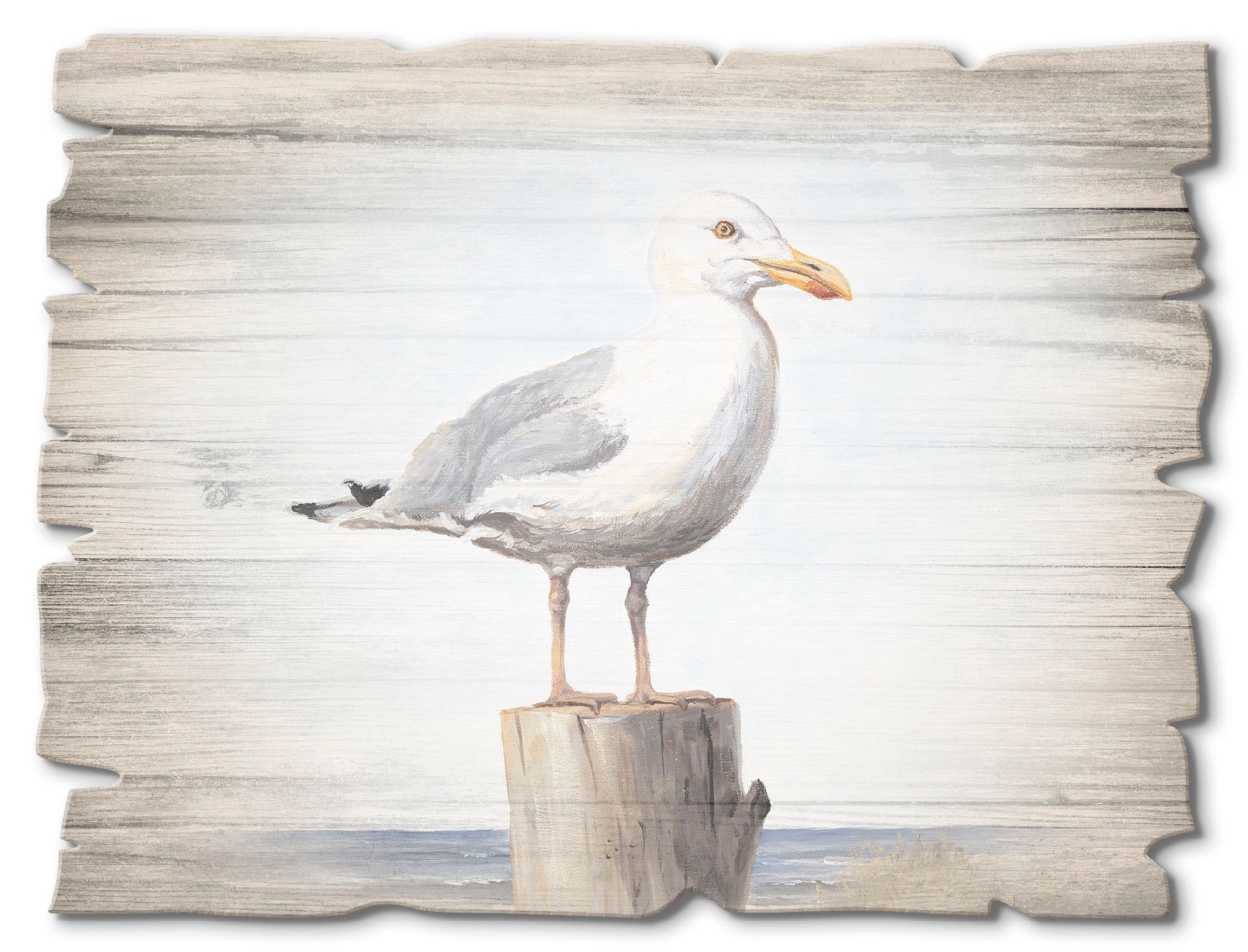 Image of Artland Holzbild "Möwe" Vögel 1 Stk. tlg.