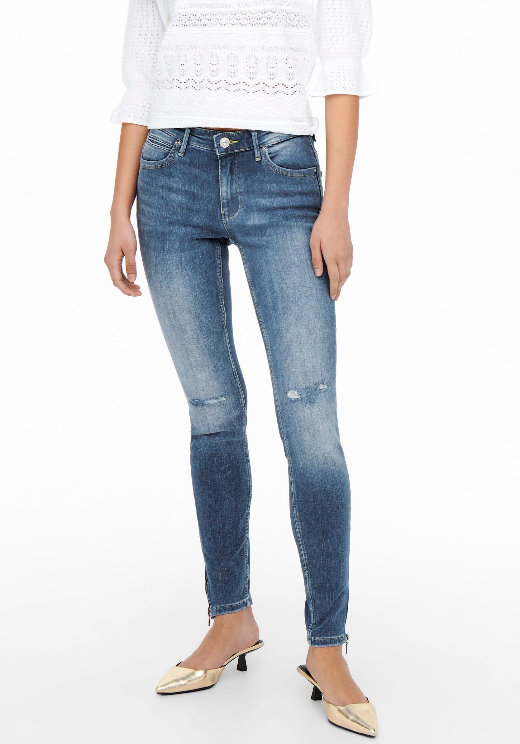 Image of Only Skinny-fit-Jeans »ONLKENDELL LIFE RG SK ANK DT«, mit Zipper am Saum bei Ackermann Versand Schweiz