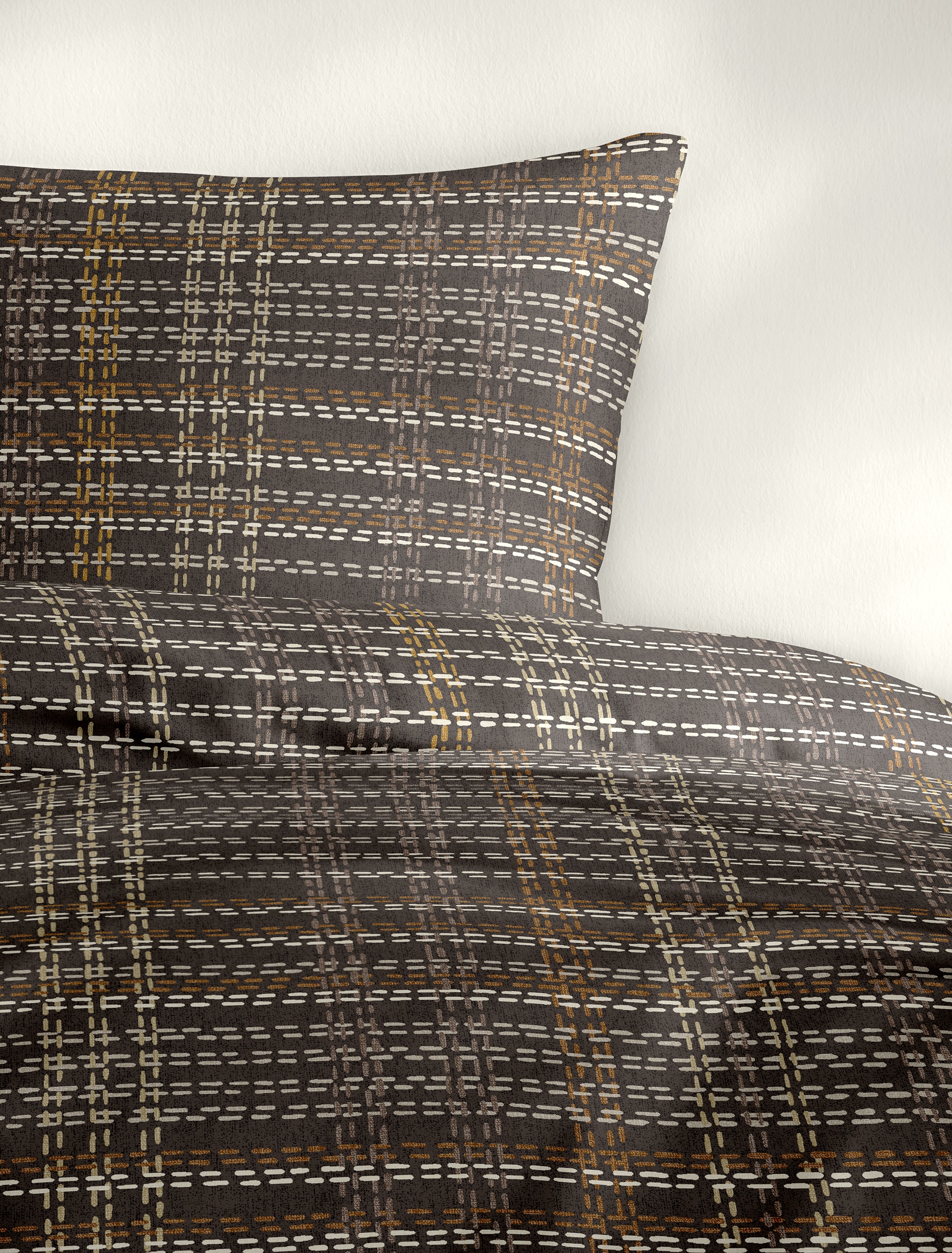 BIERBAUM Bettwäsche »4143« 2 Stk. tlg. Biber, 100 % Baumwolle, pflegeleicht, kuschelig weich